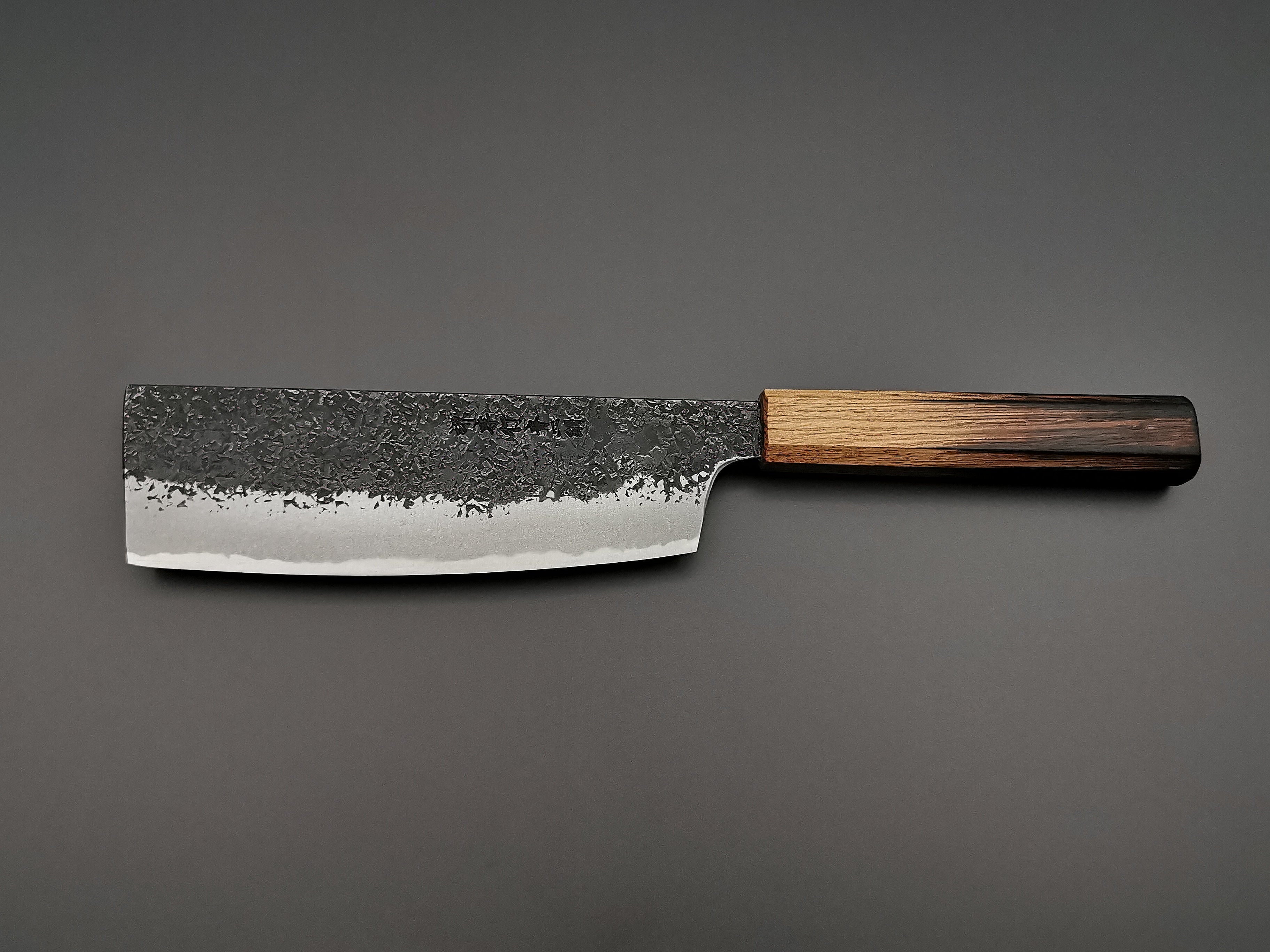 Premium Itsuo Doi Homura Guren Blue #2 Nakiri Knife - Japanese High-Carbon Steel Kitchen Knife for Professional Chefs & Home Cooking - Perfect for Slicing Vegetables, Herbs & Sushi Ingredients