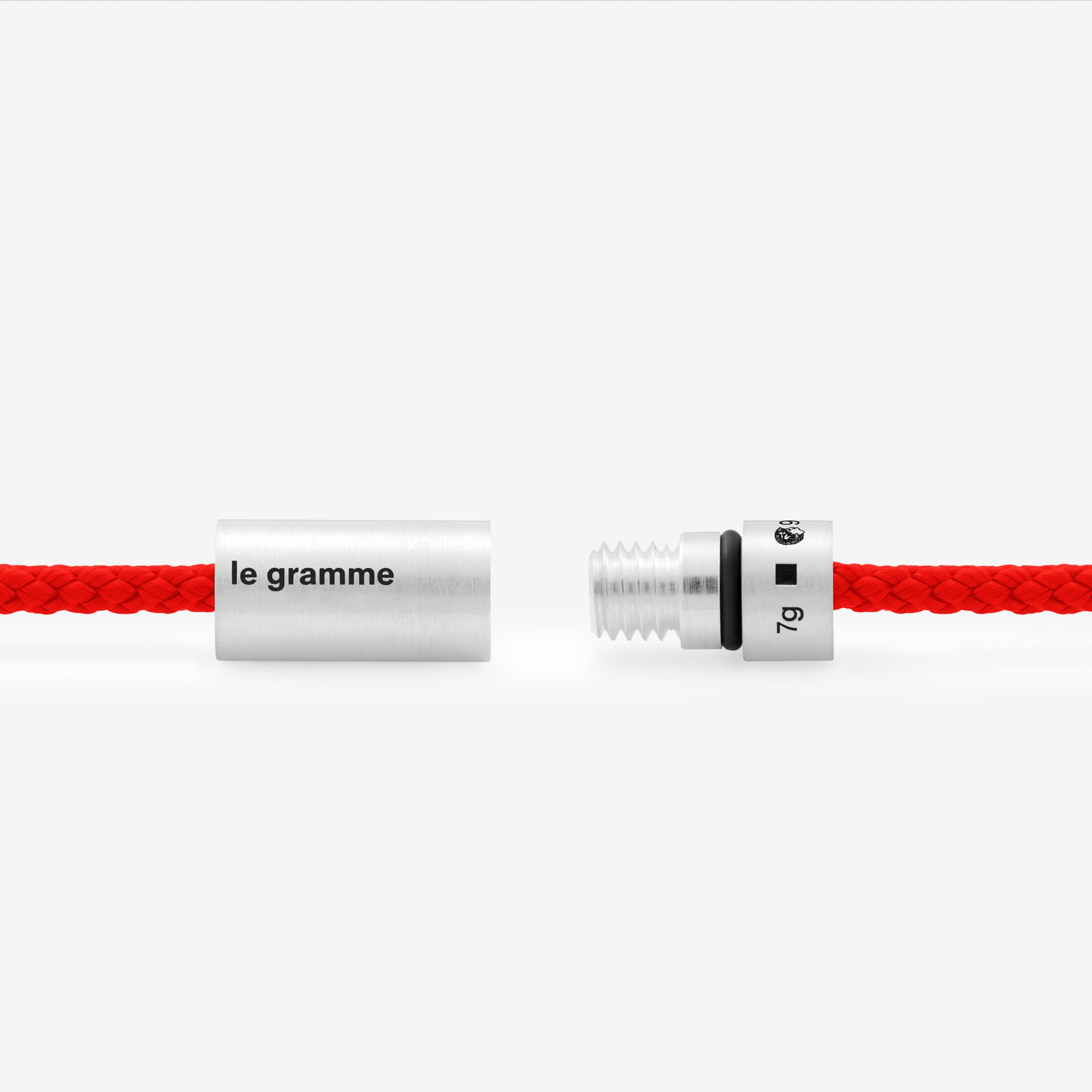 7g Brushed Sterling Silver & Red Polyester NATO Cable Bracelet for Men - Durable Military Style Wristband for Outdoor, Casual Wear & Gifts