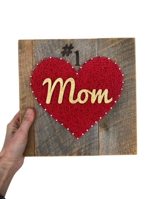 #1 Mom Sign - Unique Personalized Mother's Day Gift from Kids - Handmade Wooden Home Decor for Mom - Perfect for Living Room, Nursery or Mother's Day Celebration