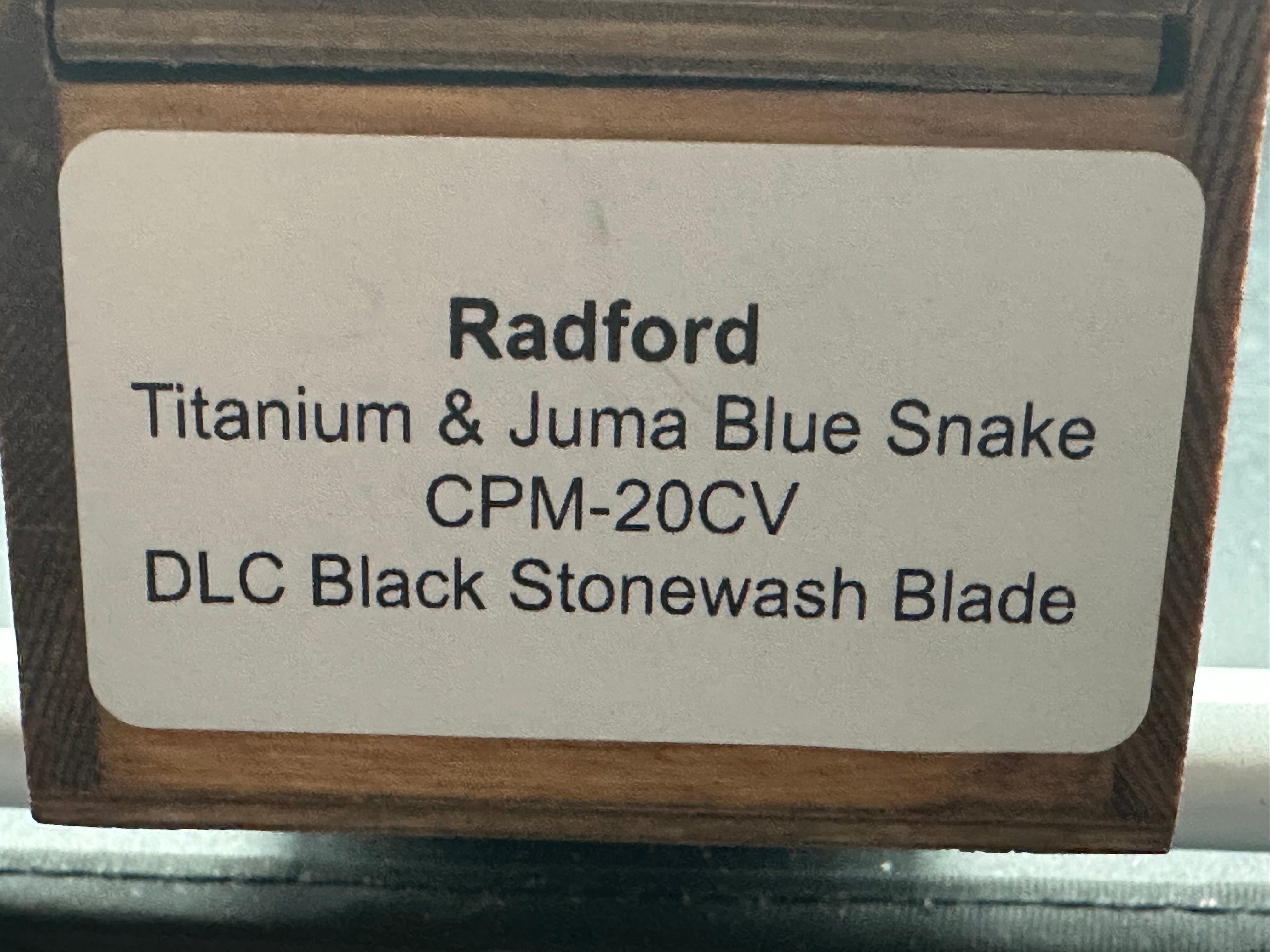 Jake Hoback Radford Frame Lock Folding Knife with Blue Snake Juma Handle - EDC, Outdoor, Camping & Survival Gear