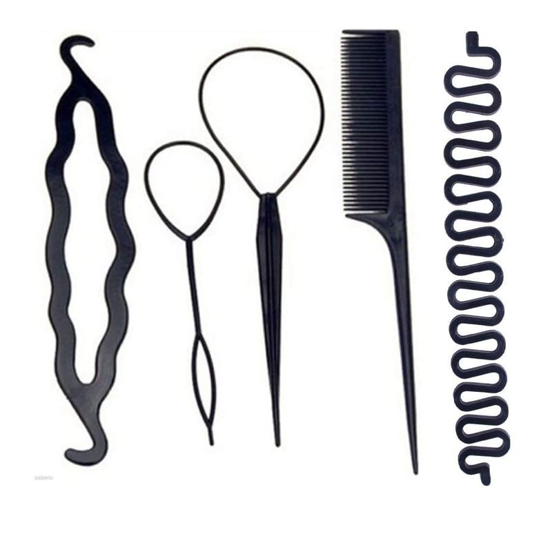 CHRONEX 13-Piece Hair Styling Kit - Banana Bumpit Hair Puff Maker & Donut Topsy Ponytail Holder Set for Voluminous Hairstyles - Perfect for Parties, Weddings, and Everyday Styling