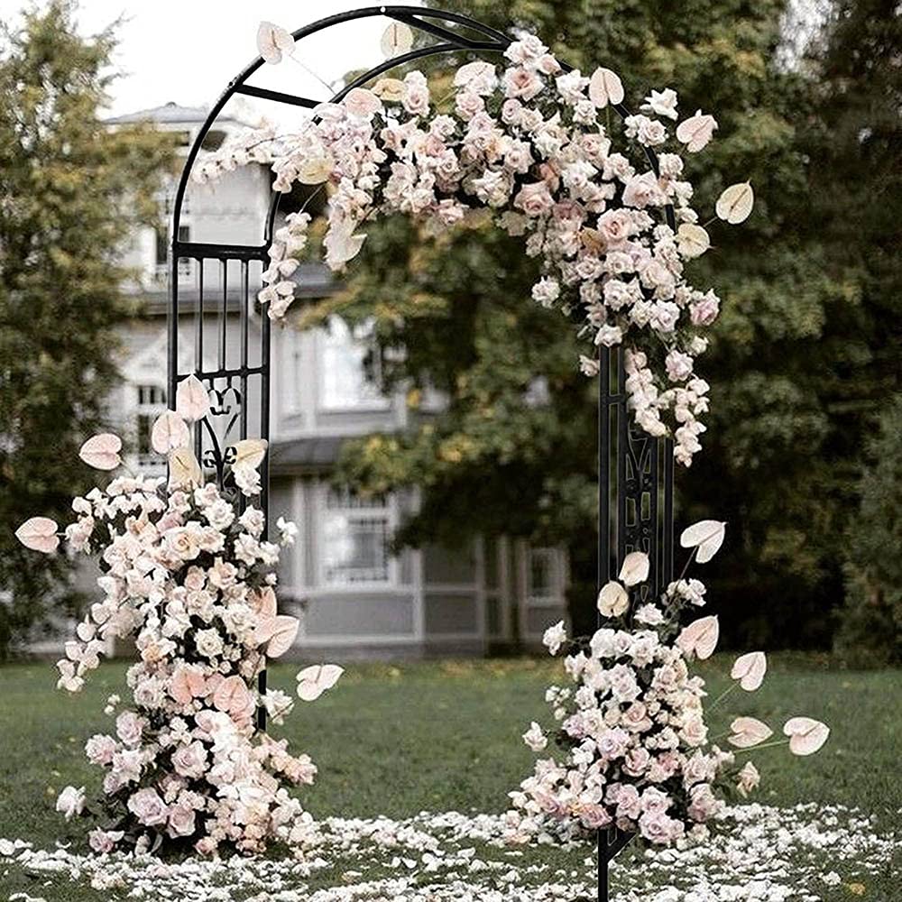 Heavy Duty Metal Garden Arbor - Sturdy Iron Wedding Arch for Climbing Plants, Roses & Vines | Outdoor Wedding Decor, Pergola Trellis Stand for Backyard, Patio & Garden Decoration