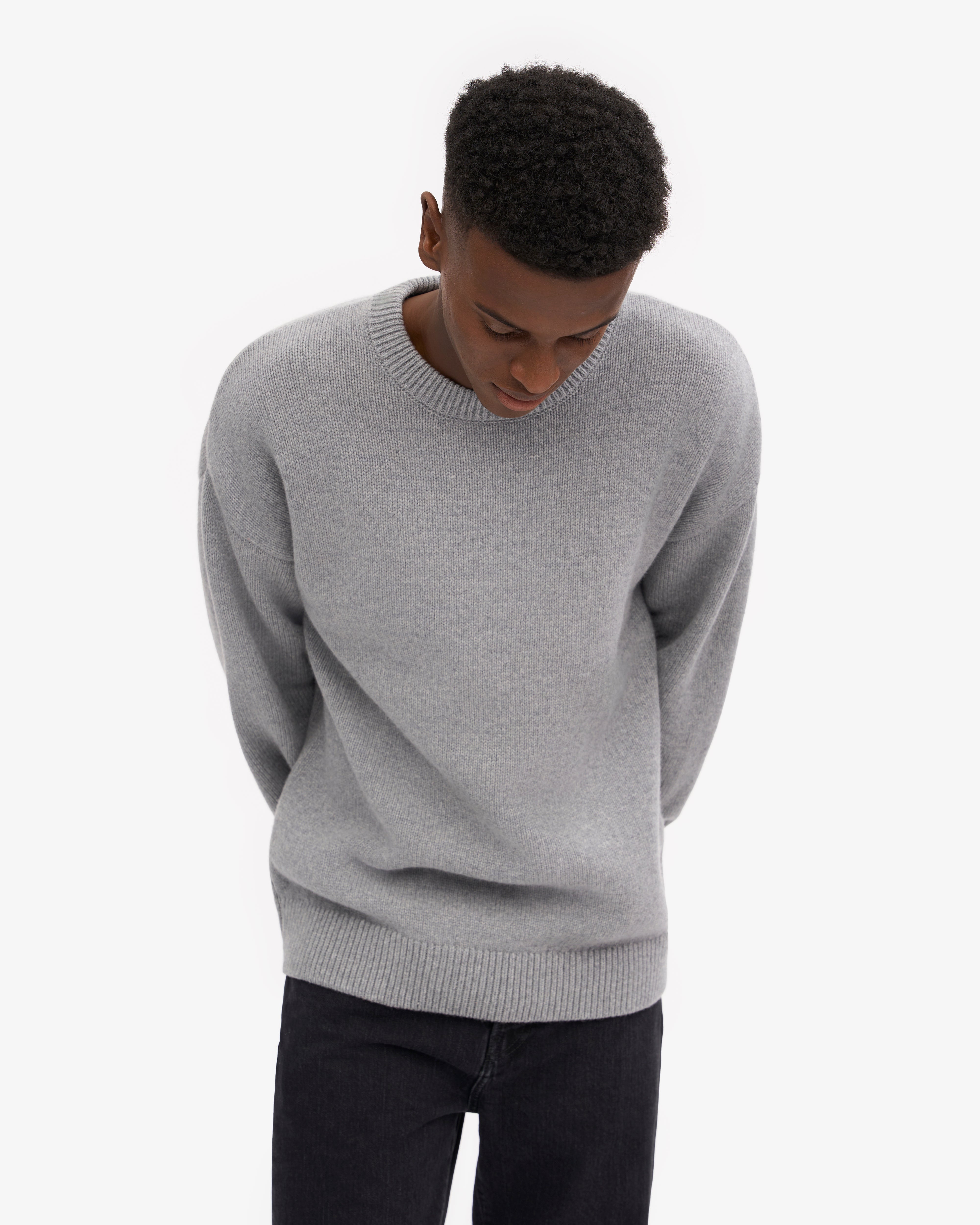 Premium Oversized Merino Wool Sweater - Soft & Warm Heather Grey Crewneck Pullover for Women | Cozy Winter Wear, Casual Outfits & Layering Essentials