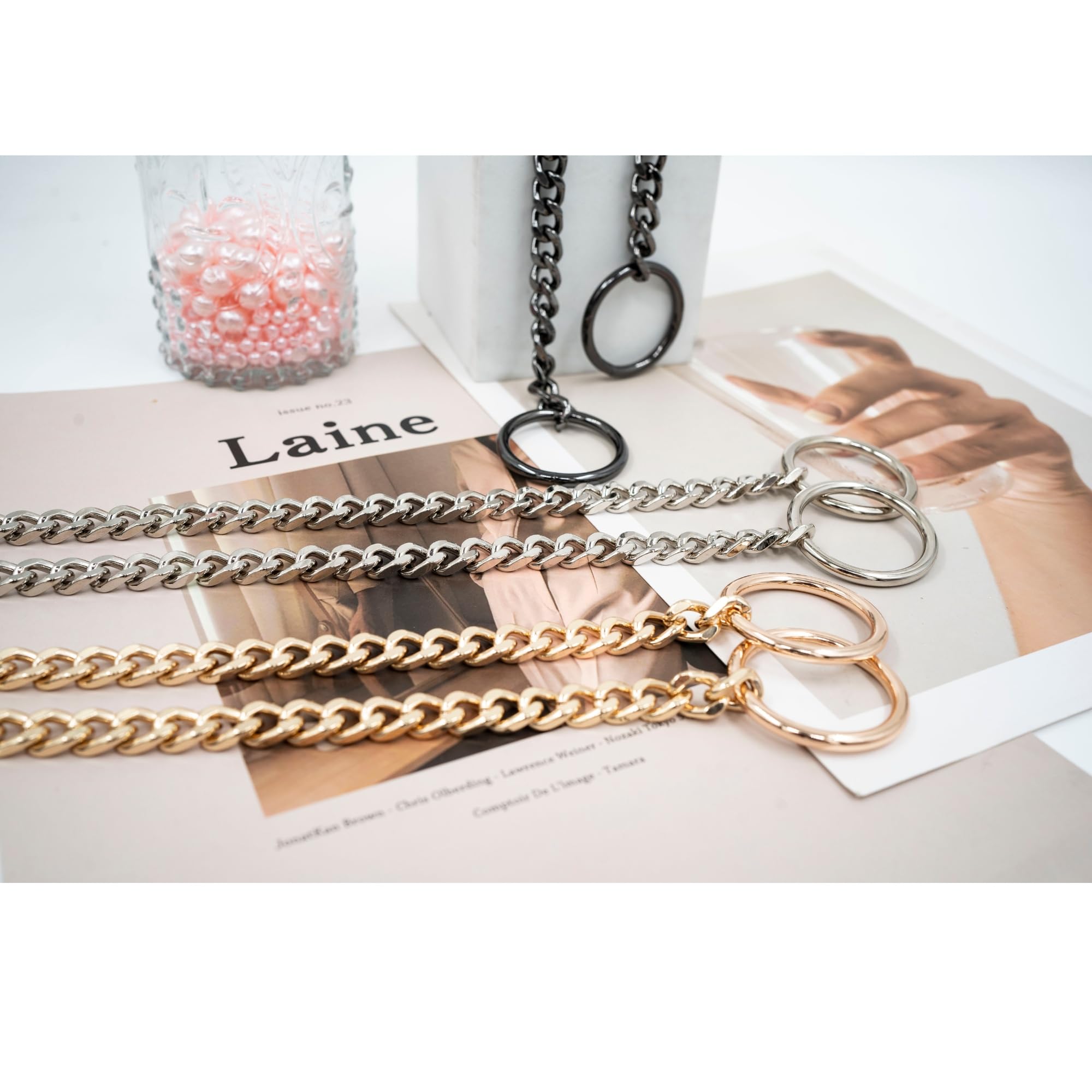 Handmade Gold O-Ring Slip Chain Necklace - Punk Cuban Link Choker for Men & Women | Perfect for Layering, Everyday Wear & Punk Fashion Accessories