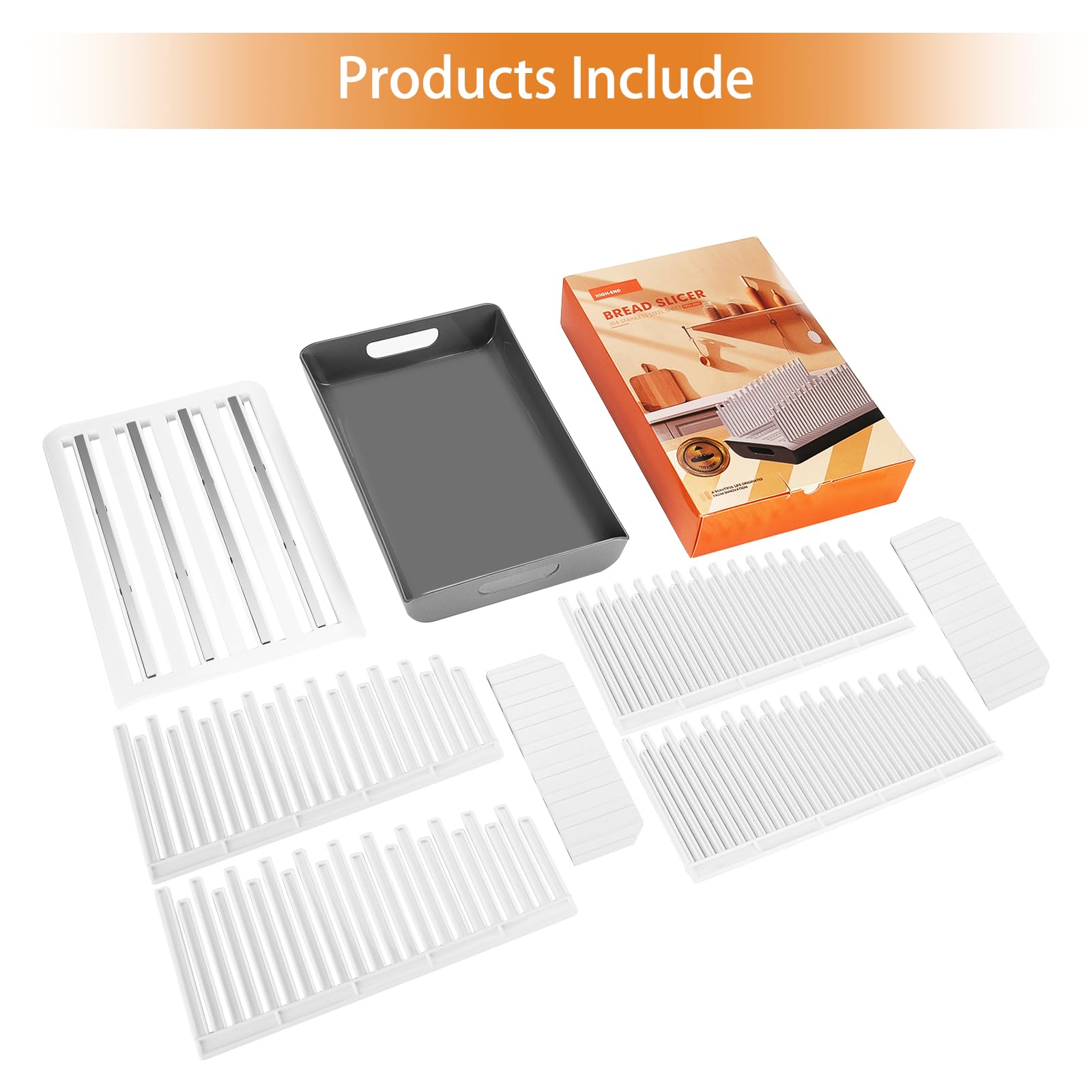 304 Stainless Steel Bread Slicer Guide with Storage Tray - Adjustable 3-Slice Thickness & Width for Homemade Bread, Cake, Bagels, Toast - Perfect for Baking Enthusiasts & Kitchen Use