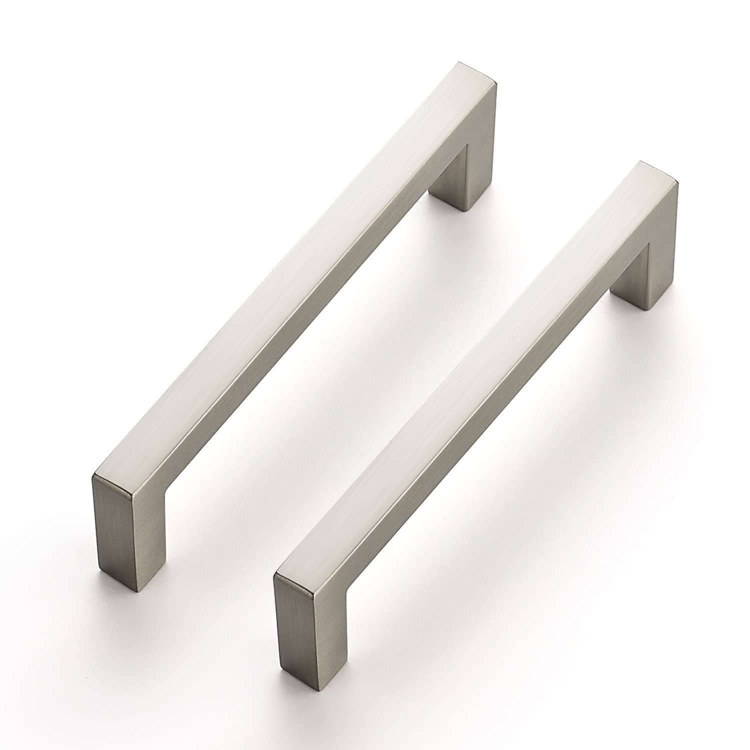 Ravinte 15 Pack 3-3/4 Inch Slim Square Bar Drawer Pulls - Brushed Nickel Cabinet Handles for Kitchen & Bathroom - Modern Hardware for Drawers, Cabinets, Furniture & Home Decor