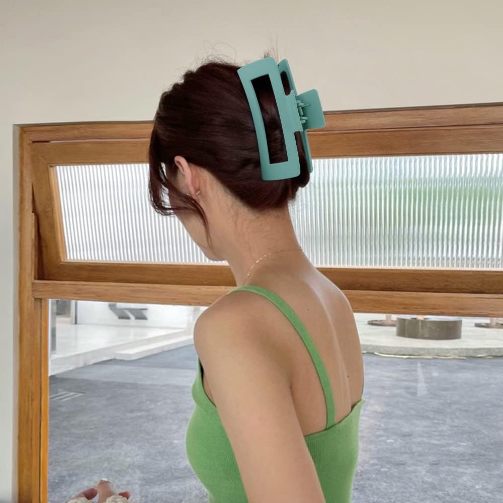 KROGER Women's 8CM Hair Clips 4PCS - High Elasticity Rectangular Claw Clips for Thin & Thick Hair | Non-Slip Fashion Hair Accessories for Ponytail, Bun & Updo Hairstyles | Perfect for Work, Party & Daily Use