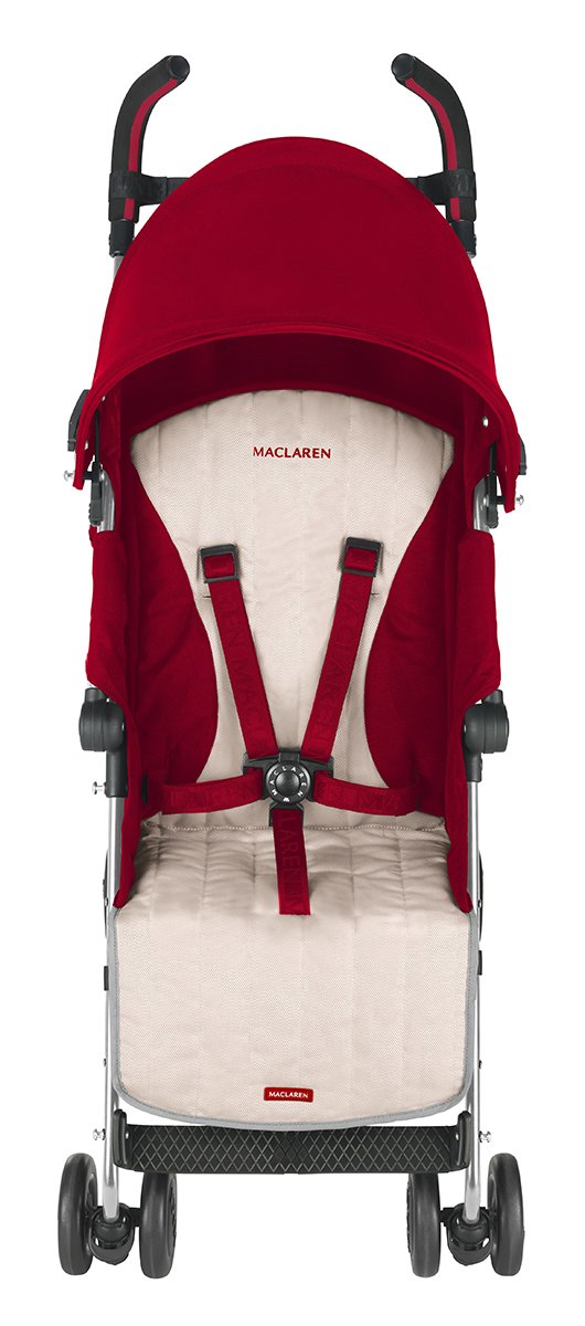 Maclaren Quest Stroller - Lightweight Umbrella Stroller for Travel & Everyday Use - Compact Fold, Adjustable Canopy - Scarlet/Wheat - Perfect for City Walks, Shopping & Air Travel
