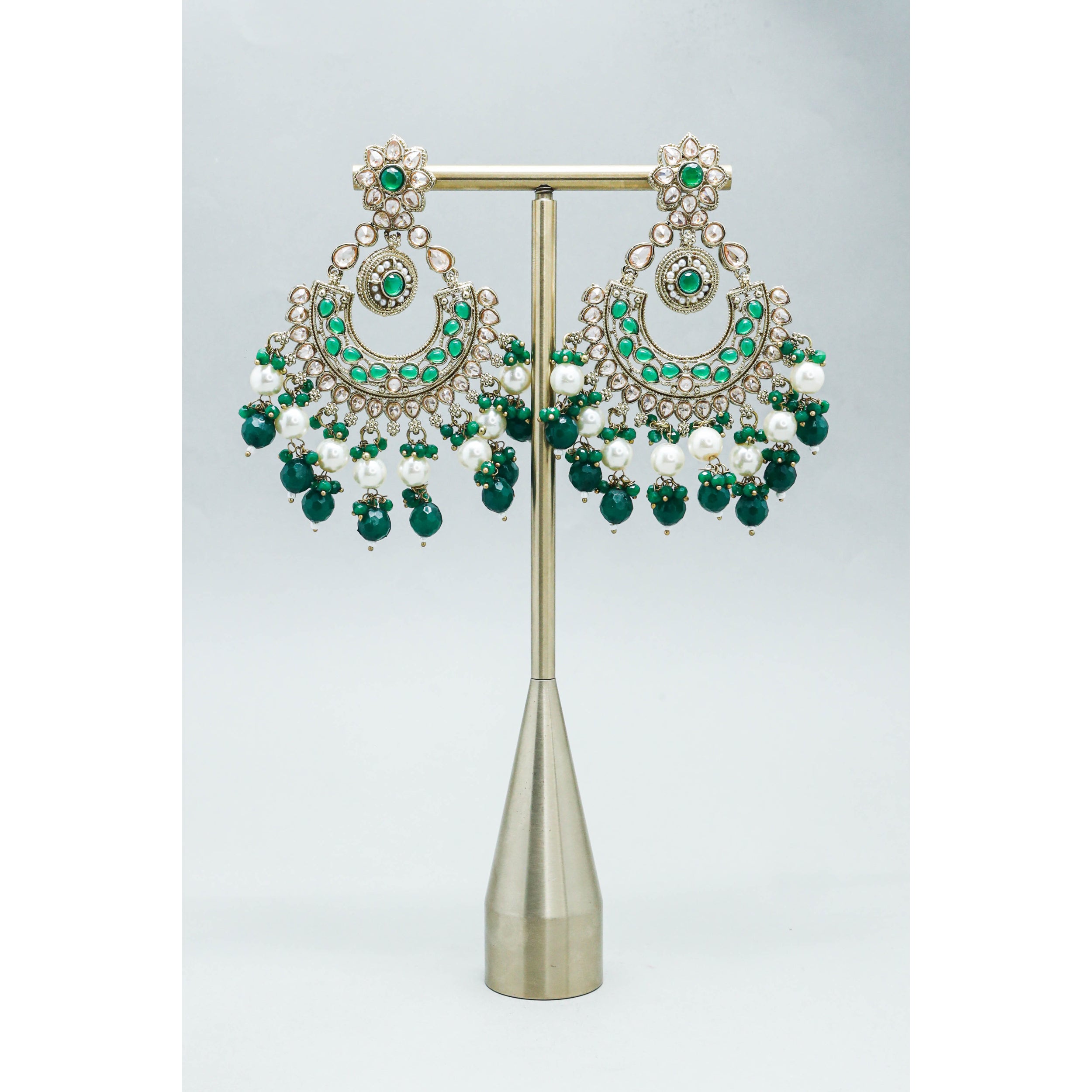 GAYATRI POLKI EARRINGS - Handmade Indian Jewelry, Traditional Kundan Earrings for Women, Wedding & Party Accessories | Perfect for Bridal, Festive Occasions and Ethnic Fashion
