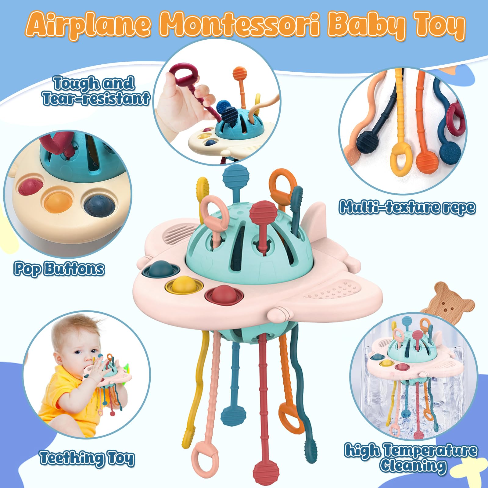 **Best Montessori Baby Toys 6-12 Months - 4-in-1 Stacking Cups, Bath Toys, Teething & Sensory Toys for Infants - Perfect Gift for 1, 2, 3 Year Old Boys & Girls - Ideal for Playtime, Learning & Bath Fun**