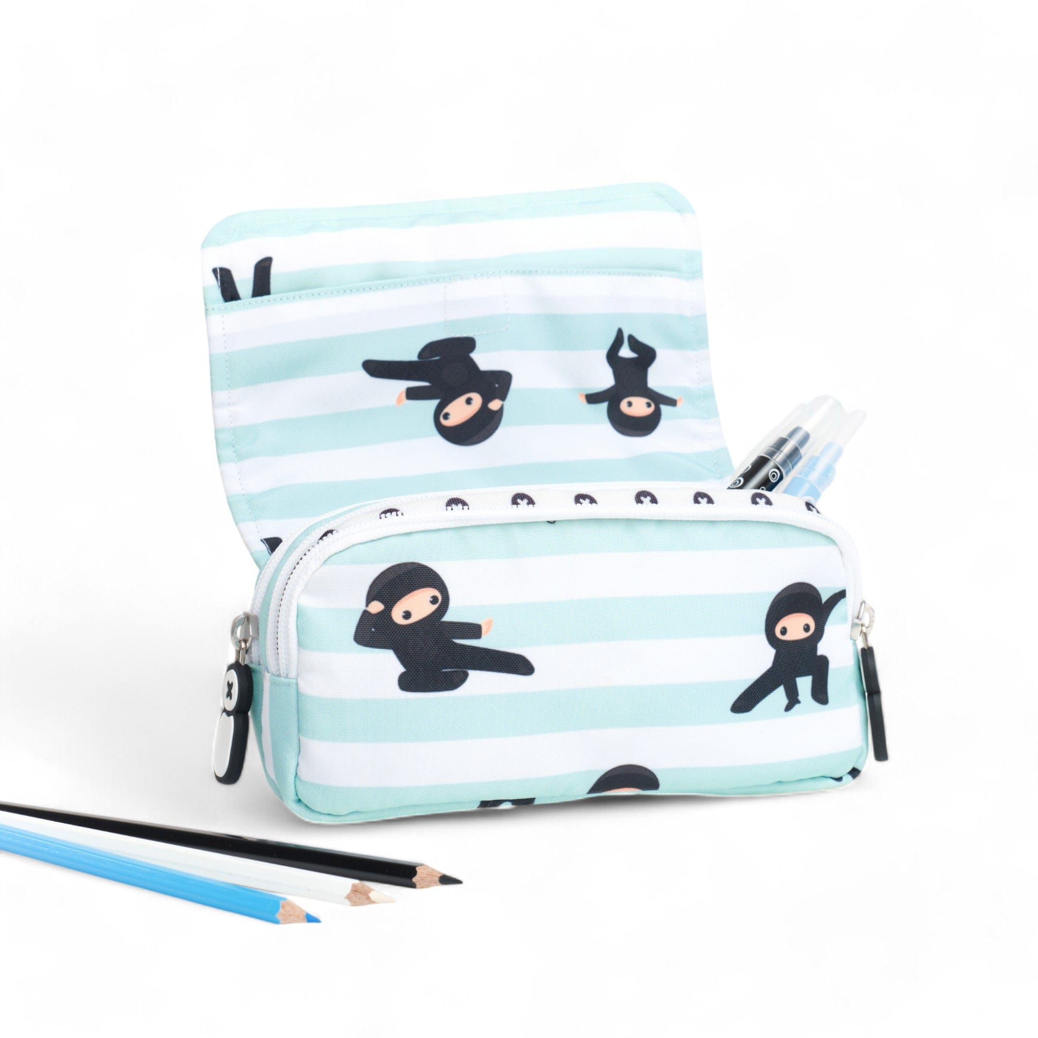 Ninja Themed Pencil Case for School & Office - Durable Zipper Pouch for Pens, Markers & Art Supplies | Perfect for Students, Teachers & Professionals