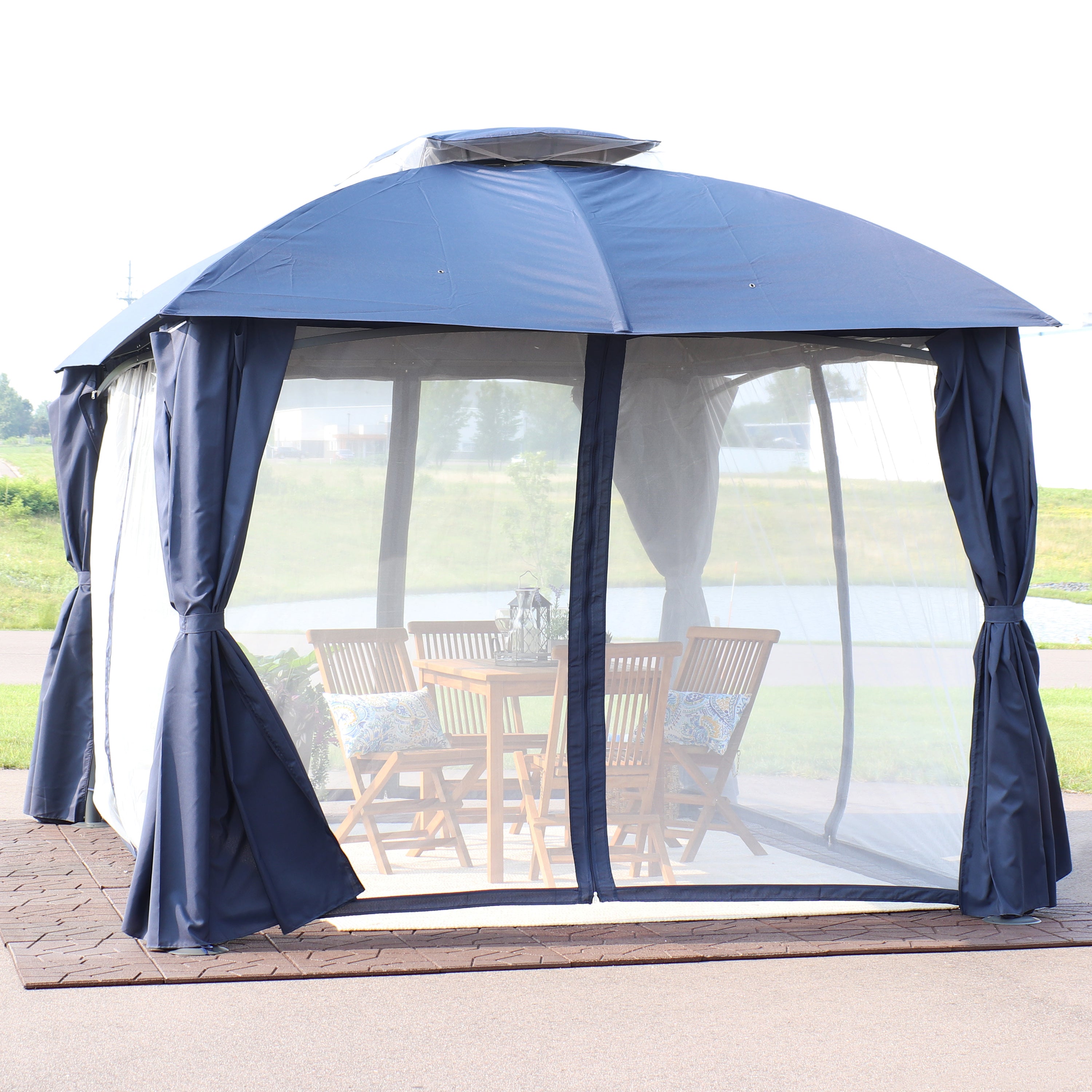 10' x 13' Outdoor Gazebo with Mesh Screens & Privacy Walls - Perfect for Patio, Backyard, Garden Parties & Summer Relaxation