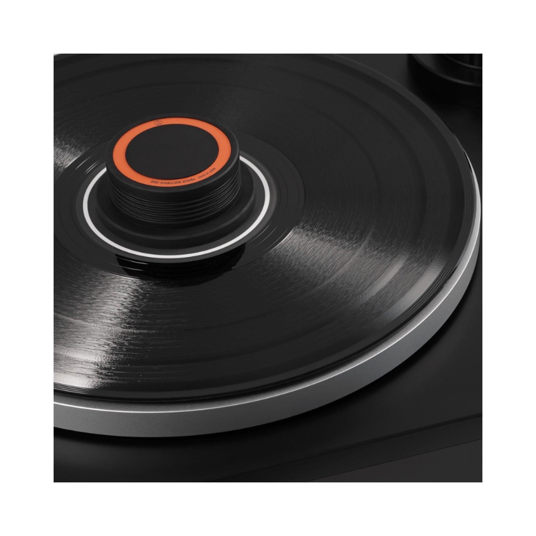 Audio Technica LP5X Direct Drive Manual Turntable with AT 618a Record Stabilizer - Premium Vinyl Record Player for Home DJing & Music Enthusiasts - Perfect for Home Audio Setup, Vinyl Collection & Retro Music Experience
