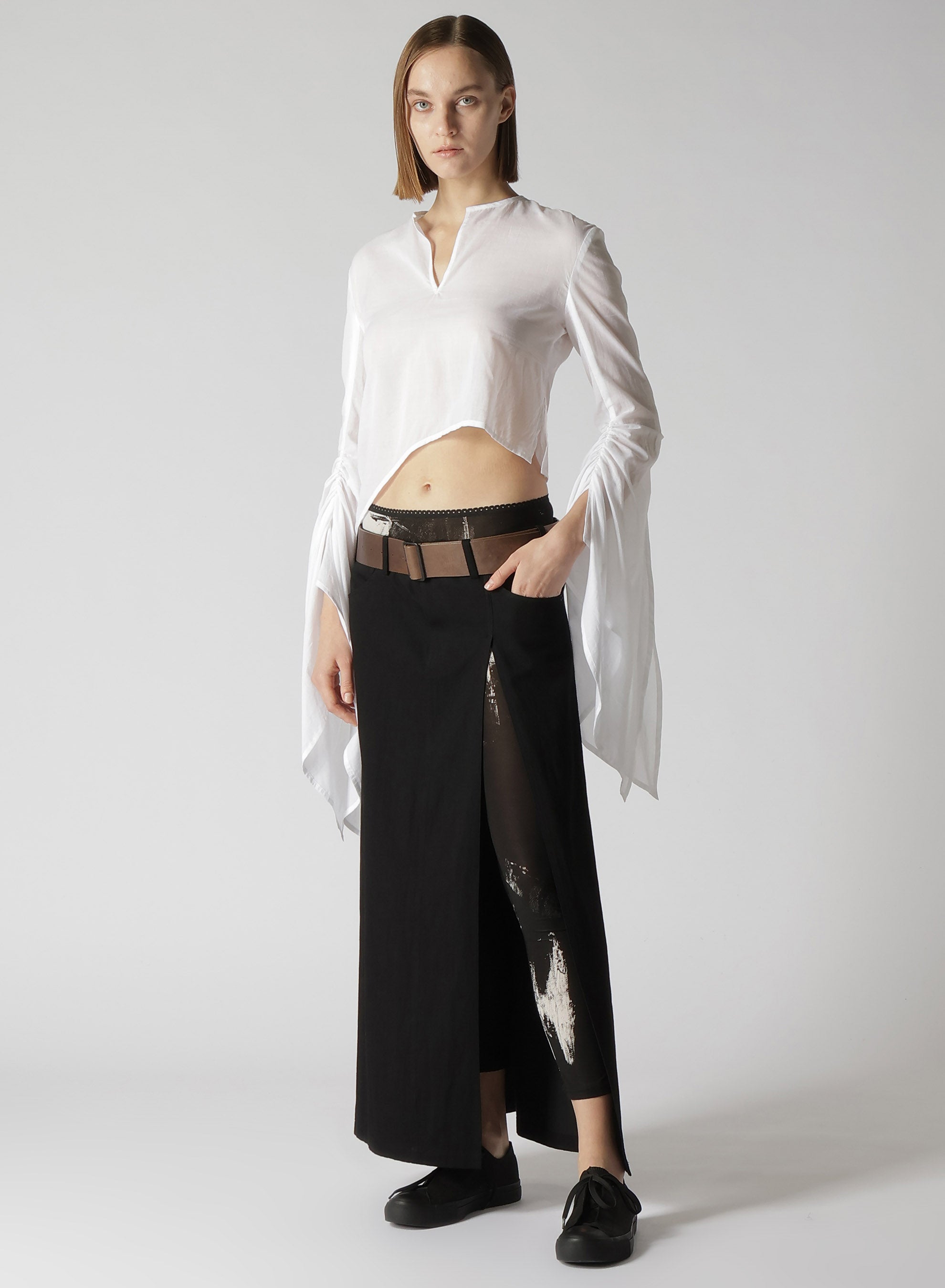 Elegant Cotton Lawn ASM Swallowtail Gather Detail Blouse - Perfect for Office Wear & Casual Outings