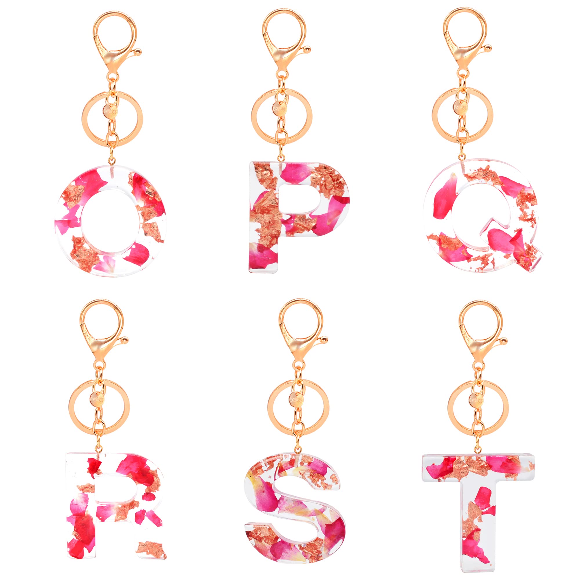 Personalized Alphabet Resin Keychain - Custom Dried Flower Initial Letter Keyring, Cute Kawaii Gifts for Women & Girls | Perfect for Birthdays, Valentine's Day & Friendship Gifts