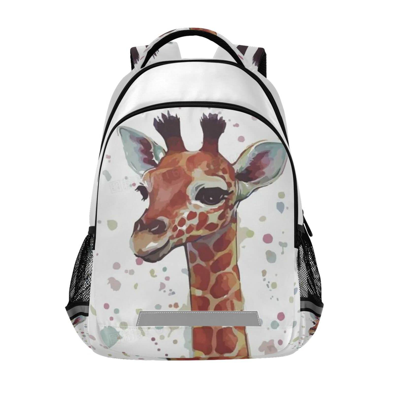 Kcldeci Watercolor Giraffe Kids Backpack for Boys & Girls - Lightweight Elementary School Bag, Kindergarten Bookbag, Preschool Backpack, Toddler Travel Bag - Perfect for School, Daycare, and Family Trips
