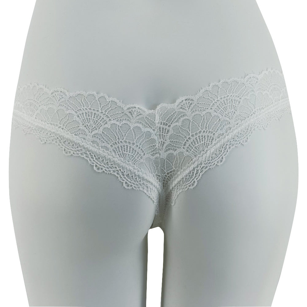 JSY Scalloped Lace G String Panty - Sexy Lingerie Underwear for Women, Comfortable Thong Panties with Delicate Lace Trim - Perfect for Date Night, Bridal Shower & Special Occasions