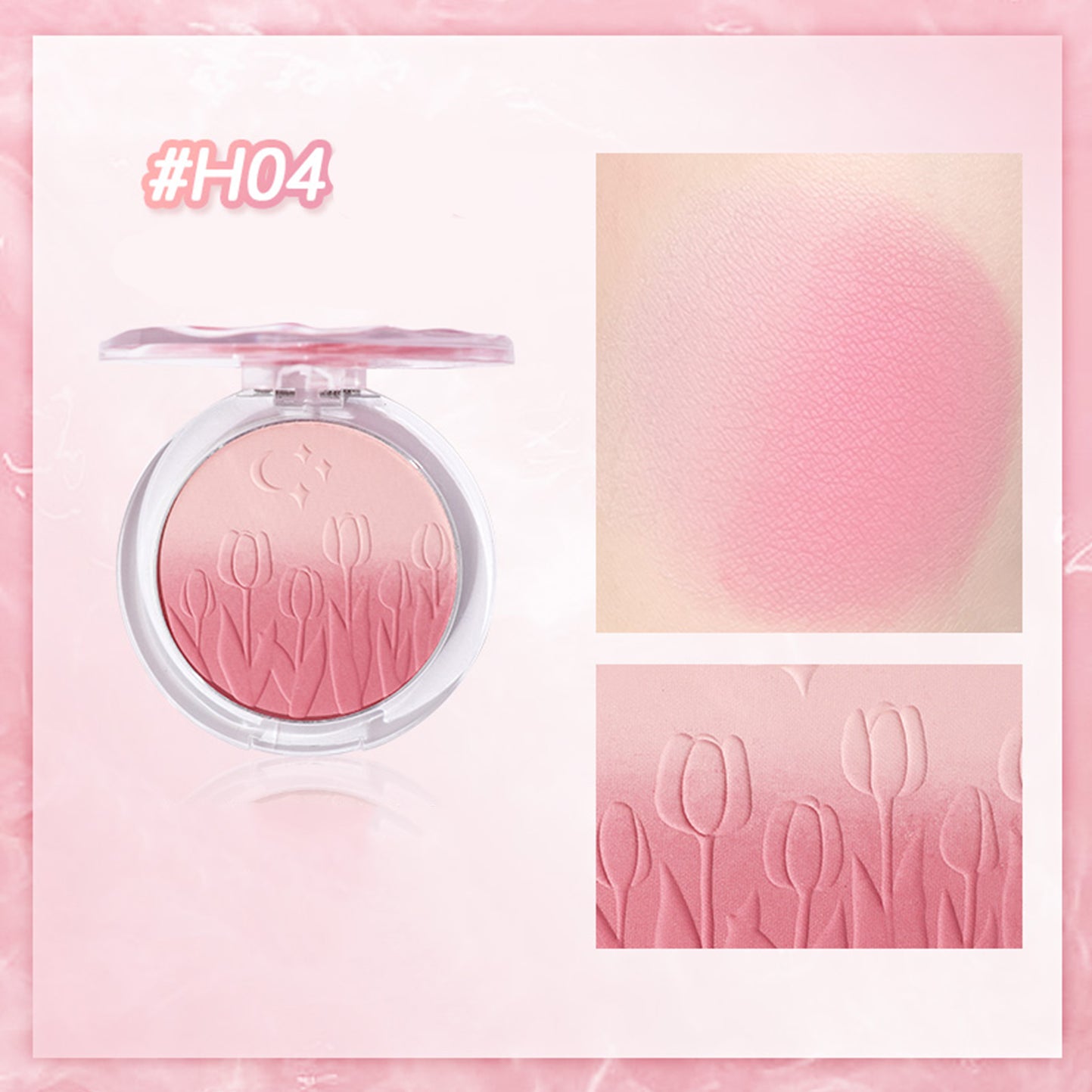 HOLD LIVE Ripple Gauze Frost Blush Palette - 6 Color Matte & Shimmer Blush Set for Cheeks & Contour, Long-Lasting & Blendable Makeup - Perfect for Daily Wear, Party & Special Occasions