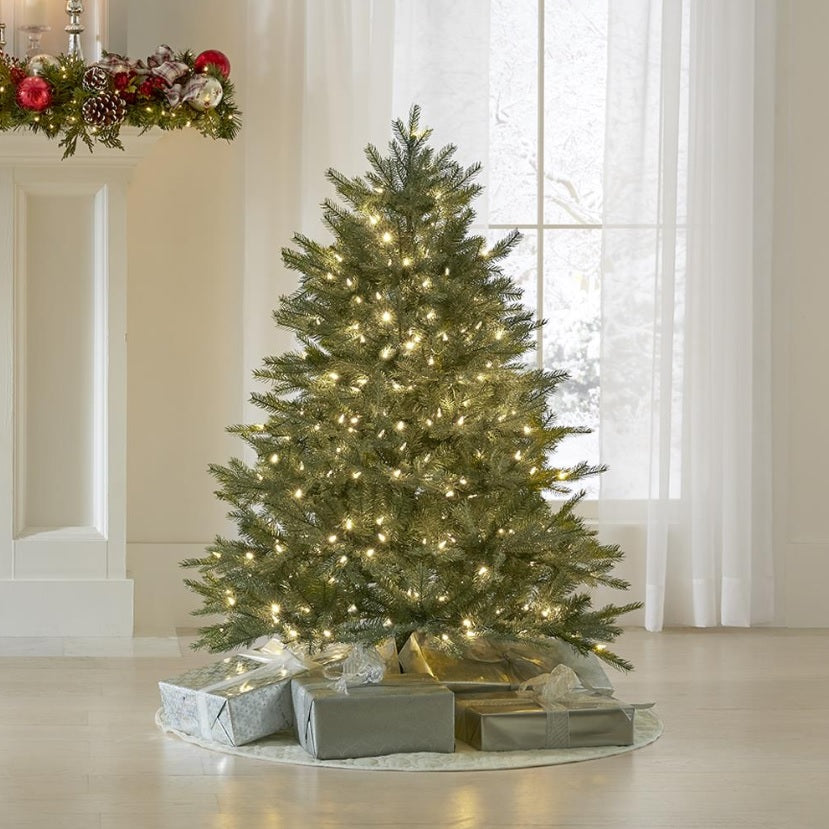 4.5' Pre-Lit Artificial Christmas Tree - Carrington Instant Lite Pole - Perfect for Home, Office, and Holiday Decorations
