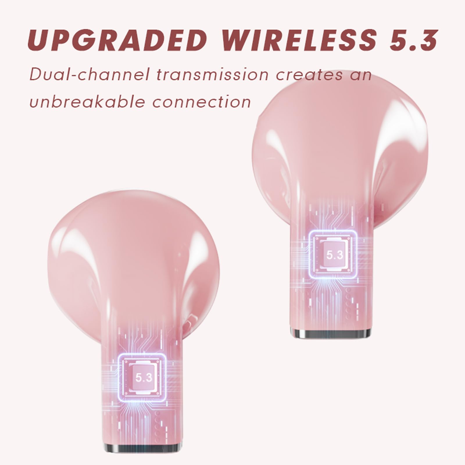 Cute Wireless Earbuds for Girls & Women - Small Mini Bluetooth Earbuds for Small Ears, Rose Gold Kawaii Invisible Earphones Compatible with iPhone & Android - Perfect for School, Workout & Daily Use