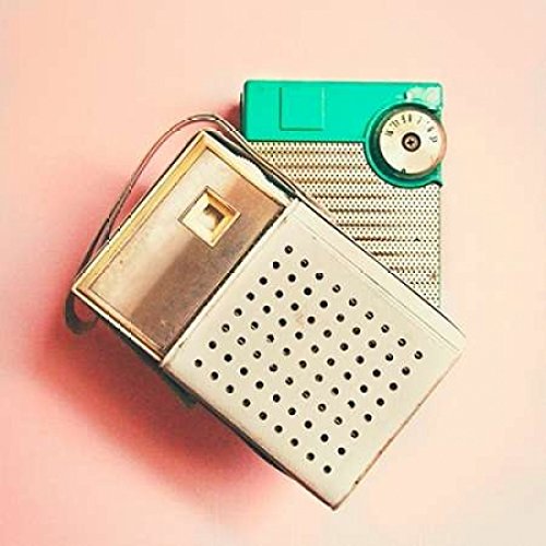 Vintage Pink Transistor Radio Poster Print by Vicki Dvorak - 12x12 Inches Retro Wall Art Decor for Bedroom, Living Room & Office