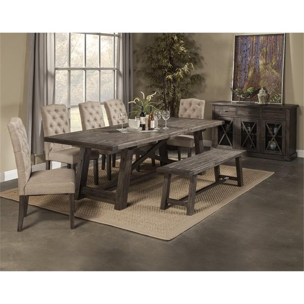 Premium Alpine Furniture Newberry Parson Chairs - Set of 2 Upholstered Dining Side Chairs with Wooden Legs for Kitchen, Dining Room, and Event Seating