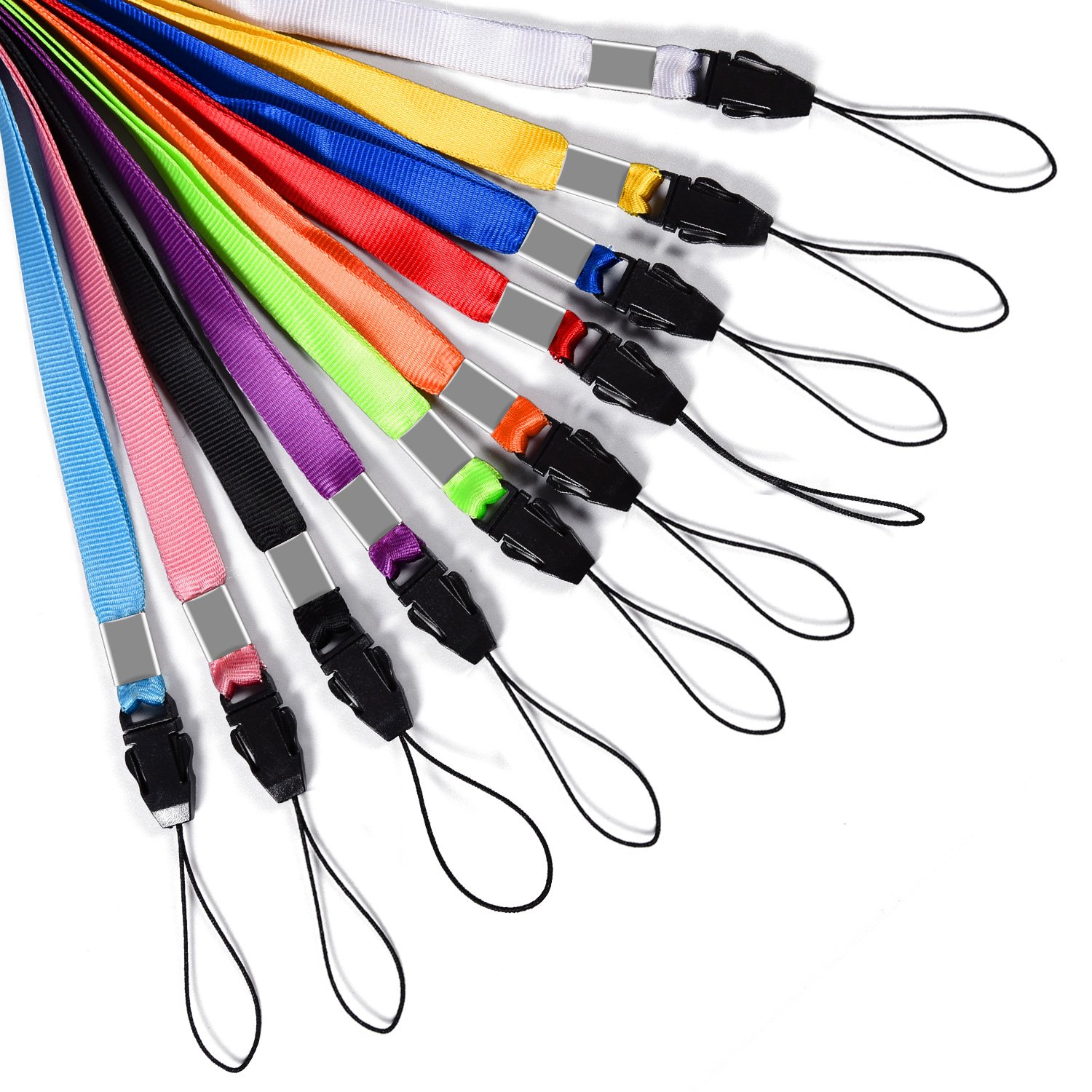 18-Inch Colorful Lanyards for USB Drives, Keys & ID Badges - 20PCS