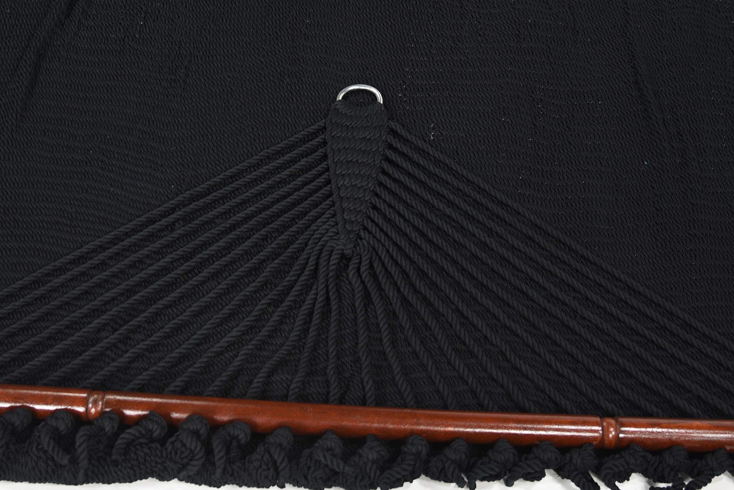 Jumbo Caribbean Hammock 55 Inch - Soft-Spun Polyester Hammock for Outdoor Relaxation - Extra Large Black Hammock for Backyard, Beach & Camping