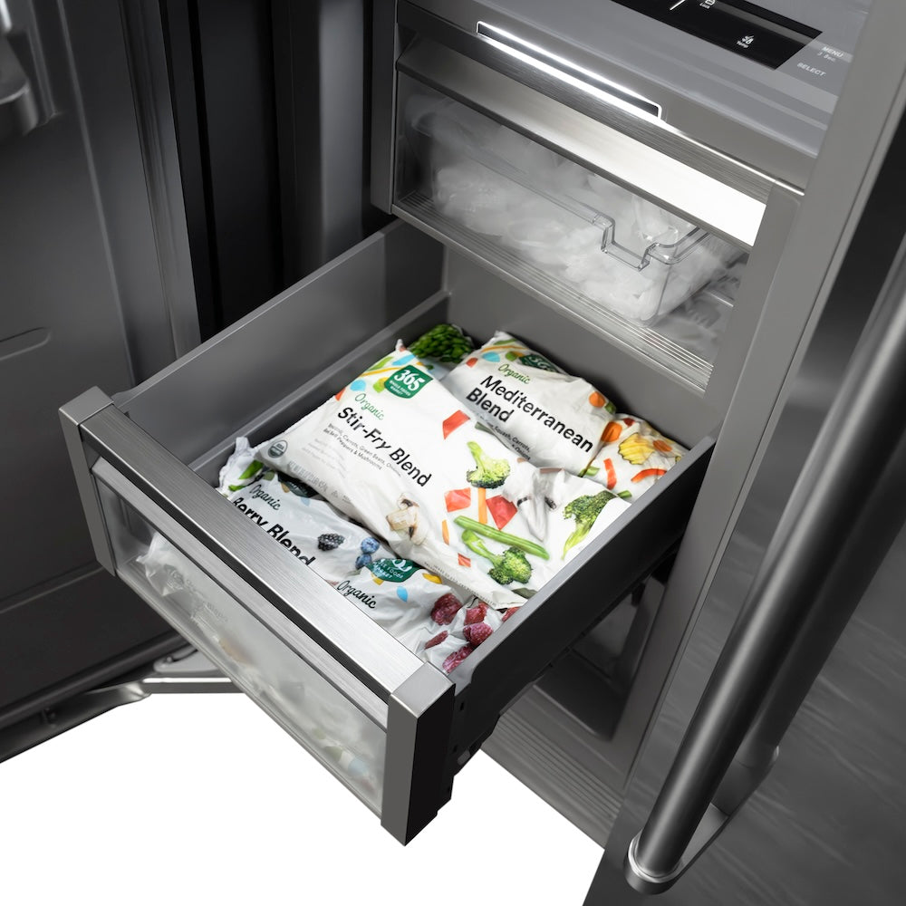 ZLINE 18 Inch 8.6 cu ft Left Hinge Column Freezer - Black Stainless Steel with Graphite Gray Interior (RCFVL BS 18) | Perfect for Basement, Garage & Commercial Kitchen Storage