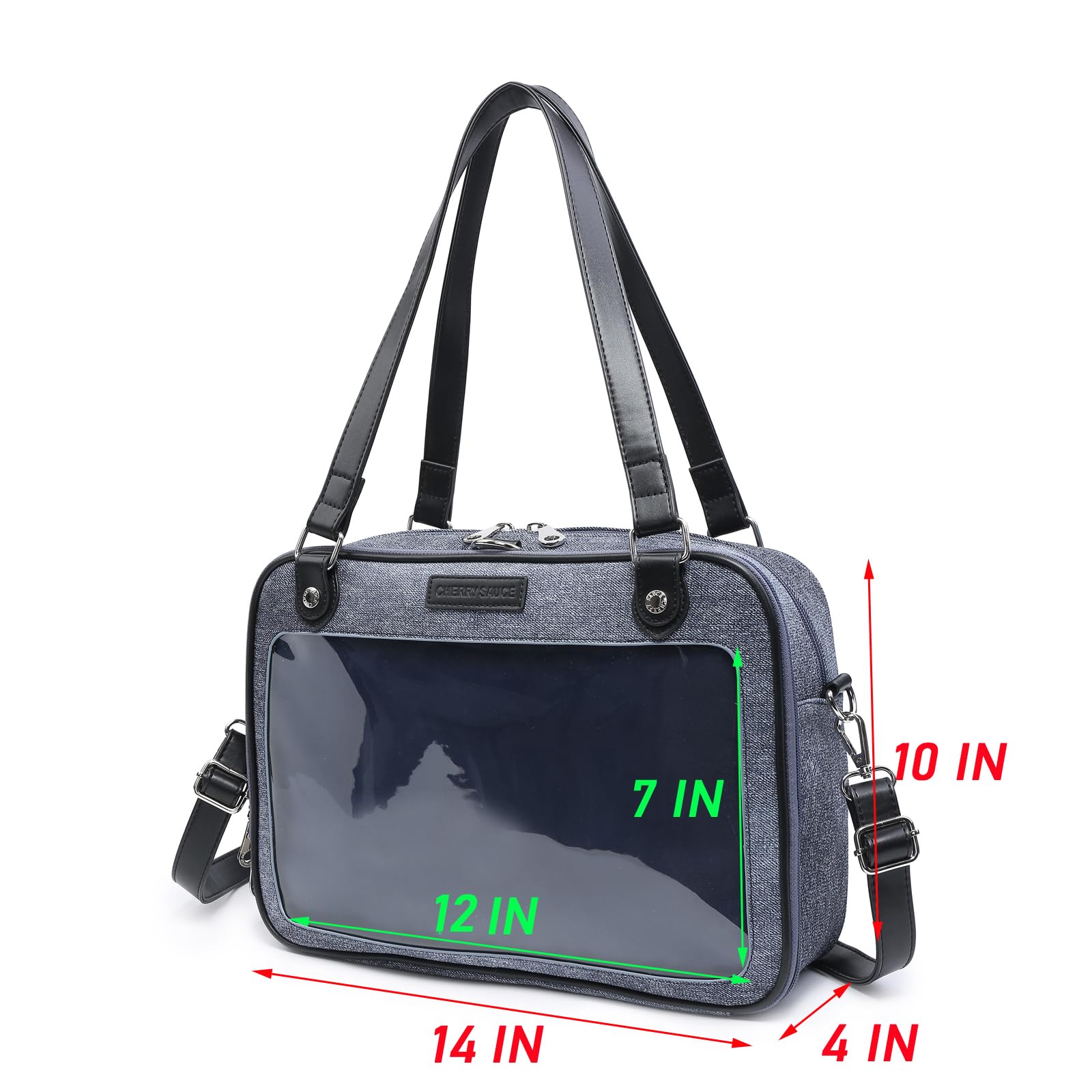 Fashionable PU Leather Ita Bag Backpack - Crossbody Messenger Shoulder Bag with Pin Display Window | Perfect for Anime Conventions, Cosplay & Collectors