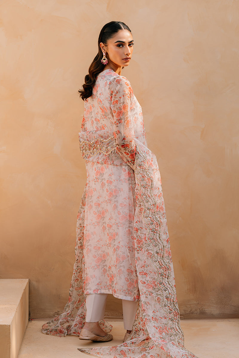 IVORY WHISPER 3-Piece Organza Embroidered Suit Set for Women | Elegant Wedding Guest Outfit | Perfect for Bridal Shower, Formal Events & Special Occasions