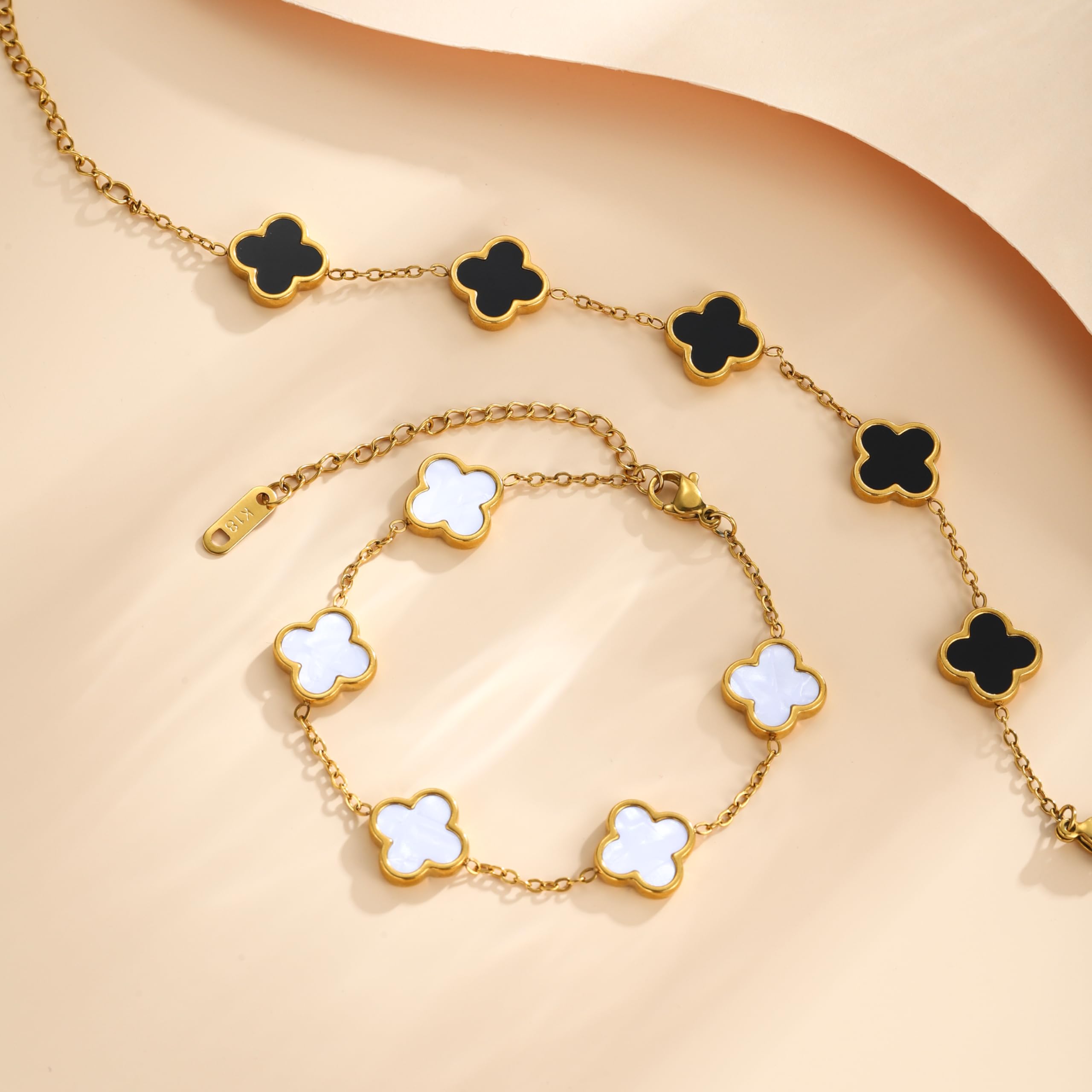 18K Gold Plated Adjustable Link Bracelet for Women - Double Sided Fashion Jewelry Gift Set | Perfect for Birthday, Anniversary, Valentine's Day & Everyday Wear