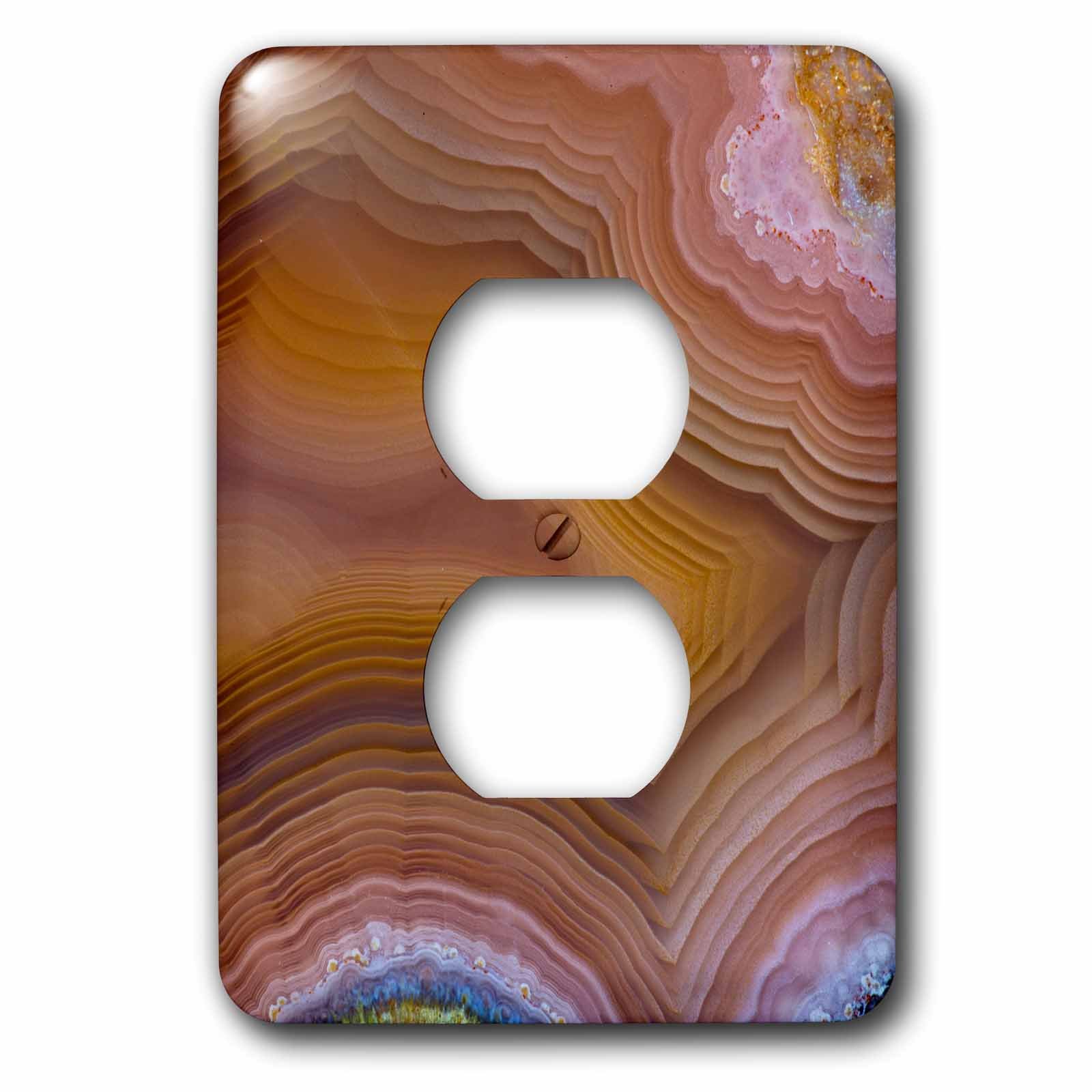 3D Rose Banded Agate Plug Outlet Cover - Decorative Electrical Outlet Cover Plate with Macro Design for Home & Office Decor