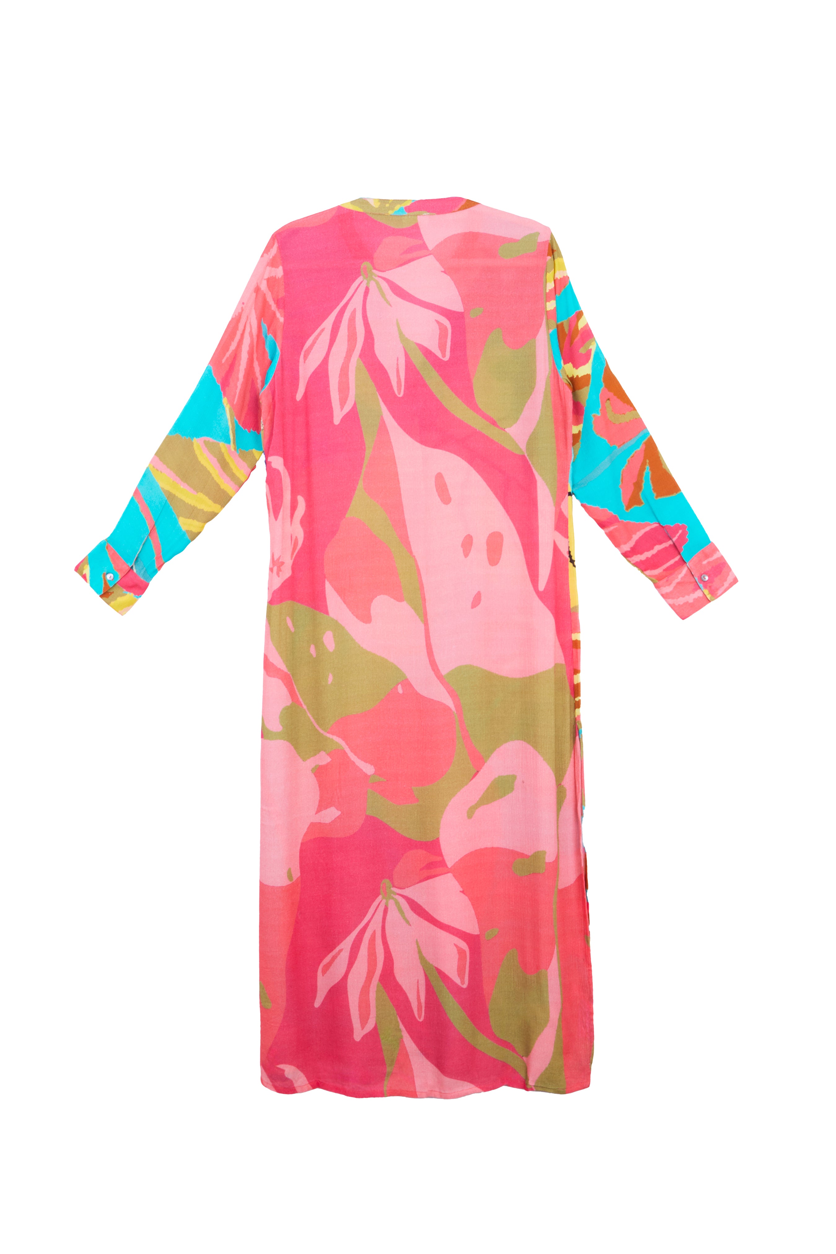 Stylish Tropical Print Button Down Long Kimono Cover Up - Perfect for Beach, Pool, and Summer Outfits