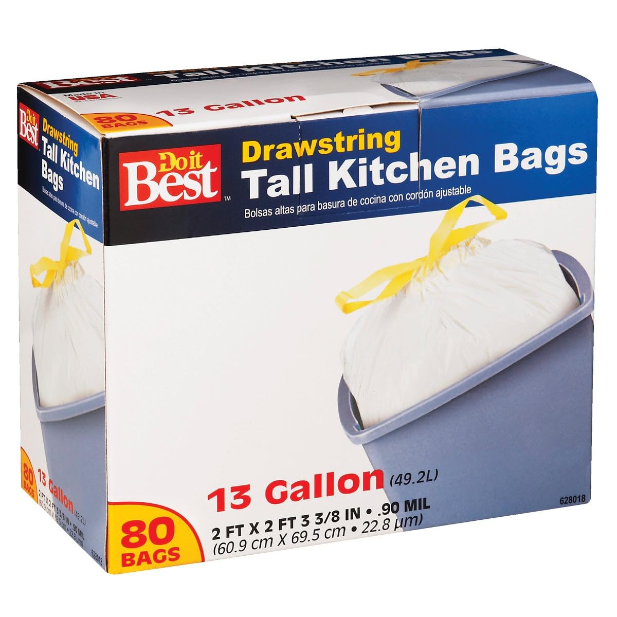 Presto 628018 Heavy-Duty Kitchen Trash Bags - 13 Gallon, 50 Count, Strong & Leak-Proof for Home, Office & Outdoor Use