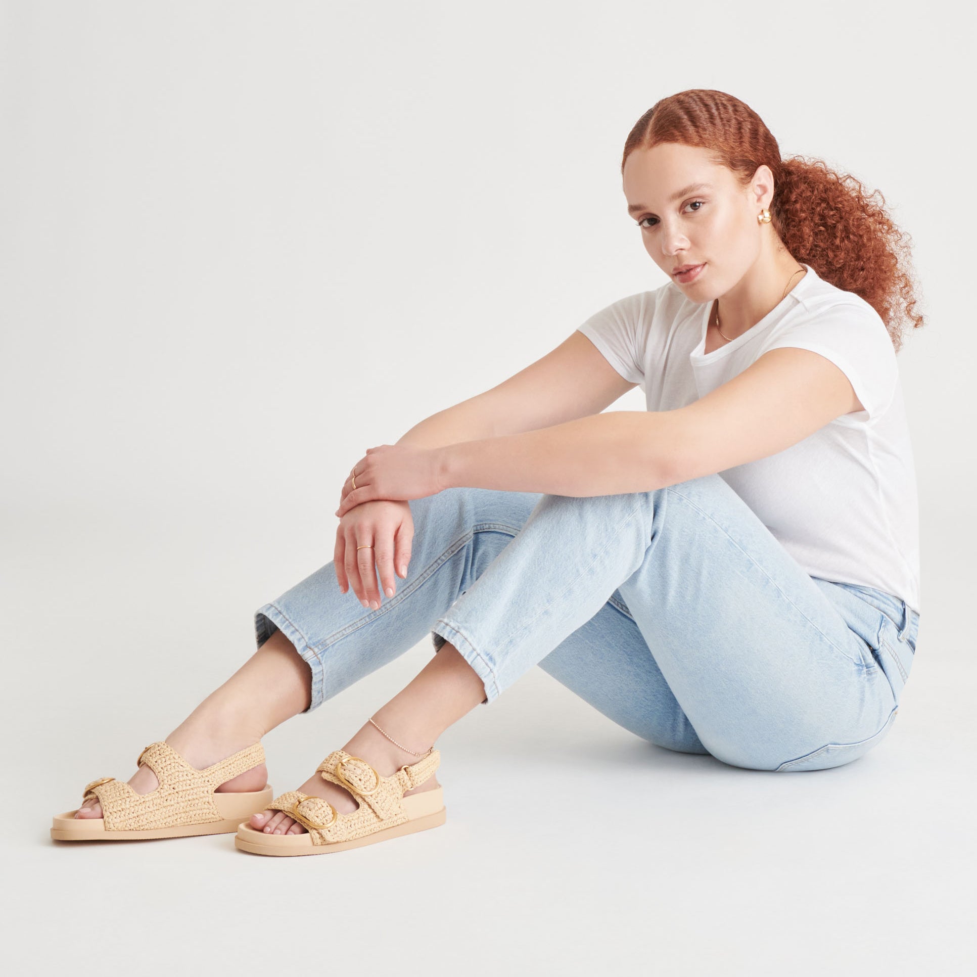 STARLA Women's Crochet Sandals - Breathable Natural Knit Beach Sandals for Summer, Walking, and Casual Outings
