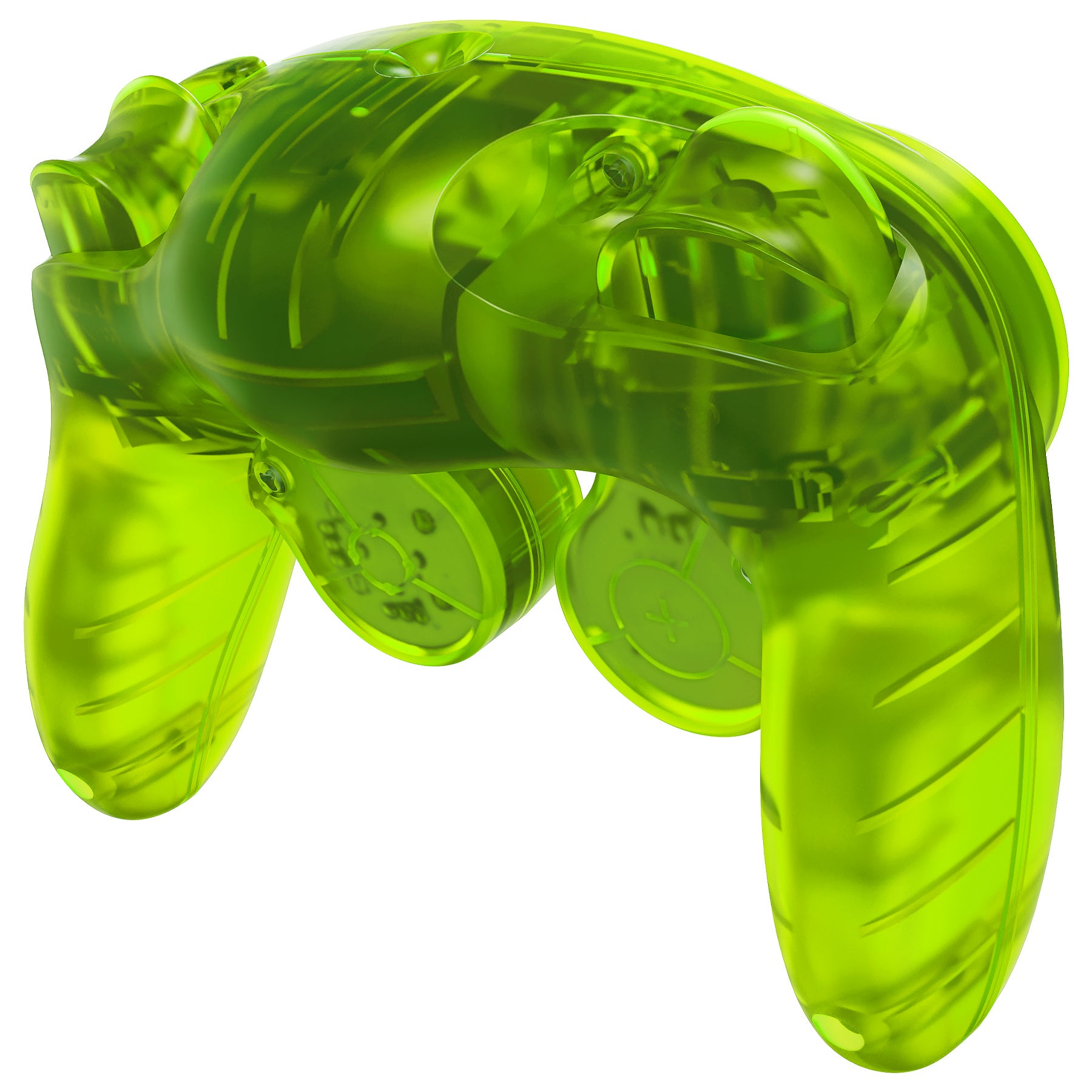ExtremeRate Clear Lime Green Replacement Faceplate & Backplate with Buttons for Nintendo GameCube Controller - Compatible with GCNM5005 - Perfect for Gaming, Collecting & Controller Customization