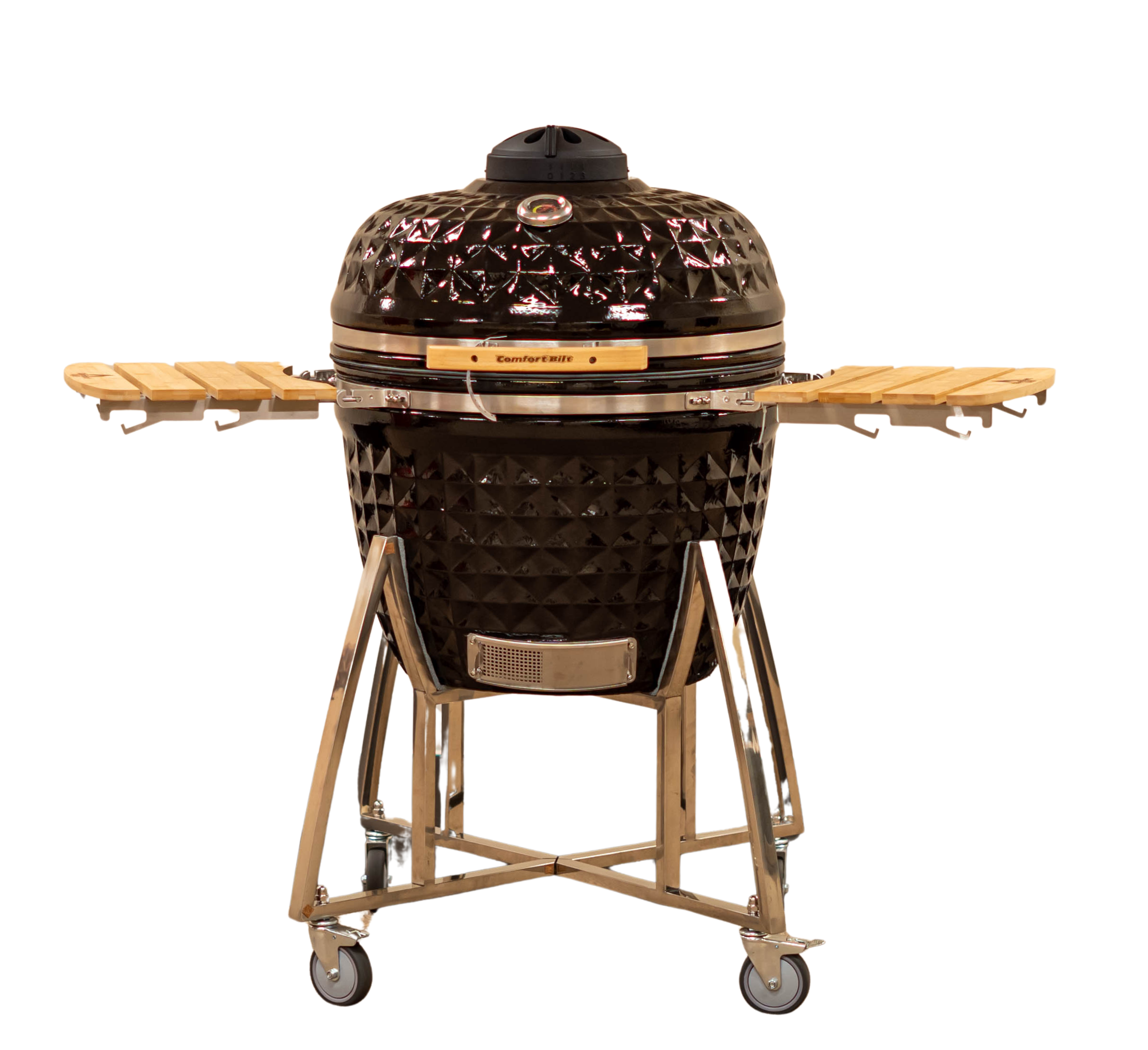 Comfortbilt Kamado Grill 26 Inch Ceramic Charcoal Grill with Black Diamond Pattern - Perfect for Backyard BBQ, Smoking, Grilling & Outdoor Cooking