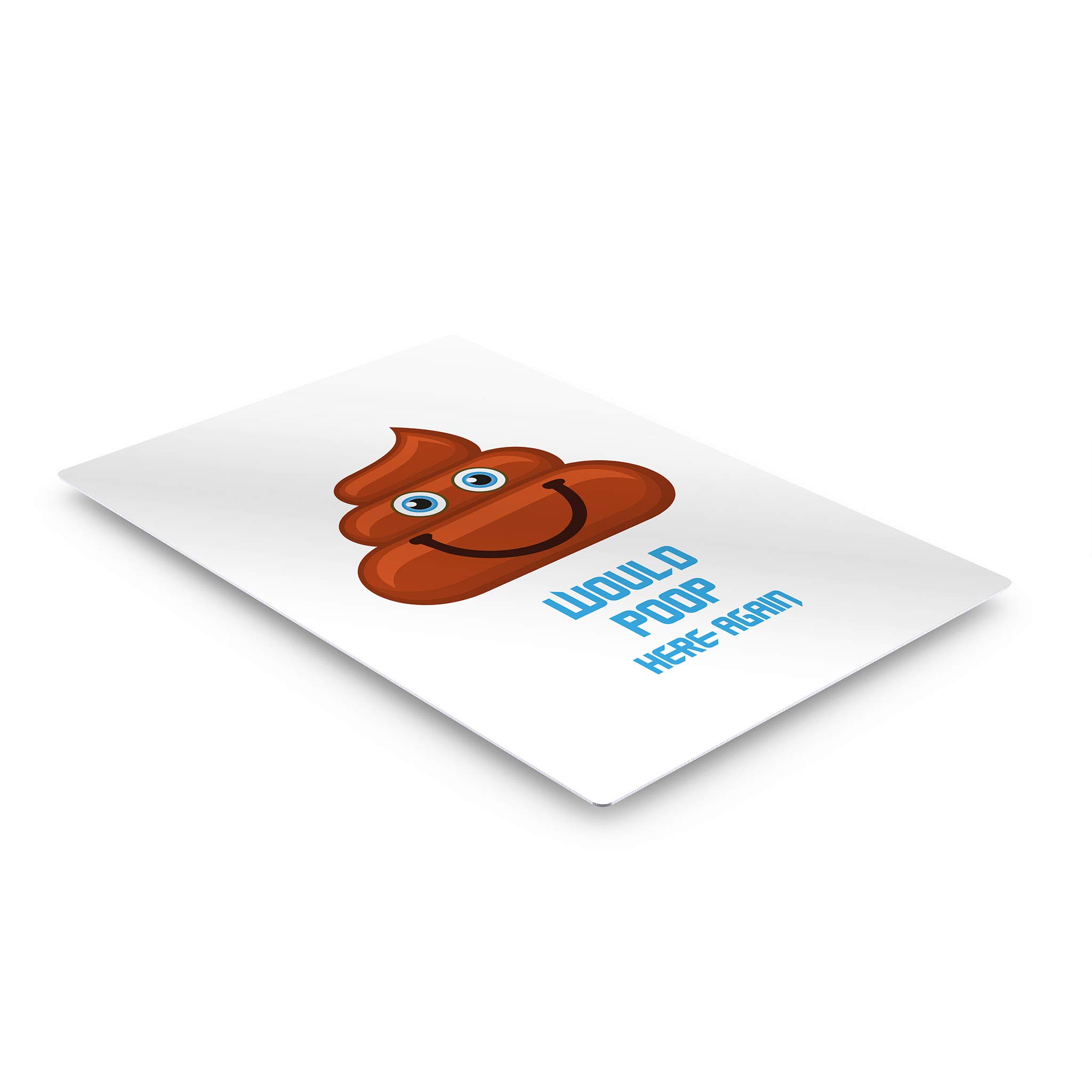 Funny Bathroom Sign - 'Would Poop Here Again' Metal Wall Art | 40x30 Inch Ready-to-Hang Home Decor | Humorous Toilet Quote for Kids & Adults | Perfect for Bathroom, Powder Room or Man Cave | Made in USA