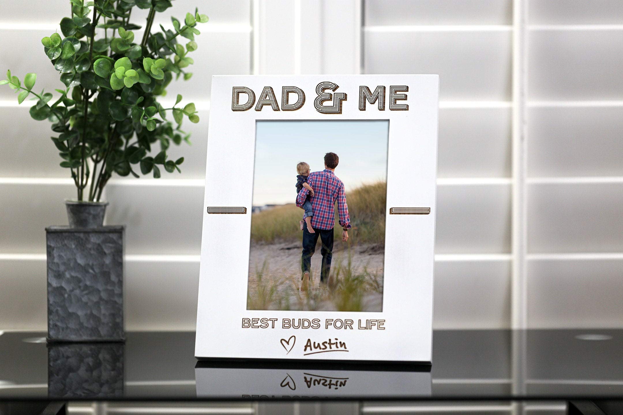 Personalized Dad & Me Picture Frame - Custom Photo Gift for Father's Day, Birthday & Family Memories - Perfect for Home, Office & Nursery Decor