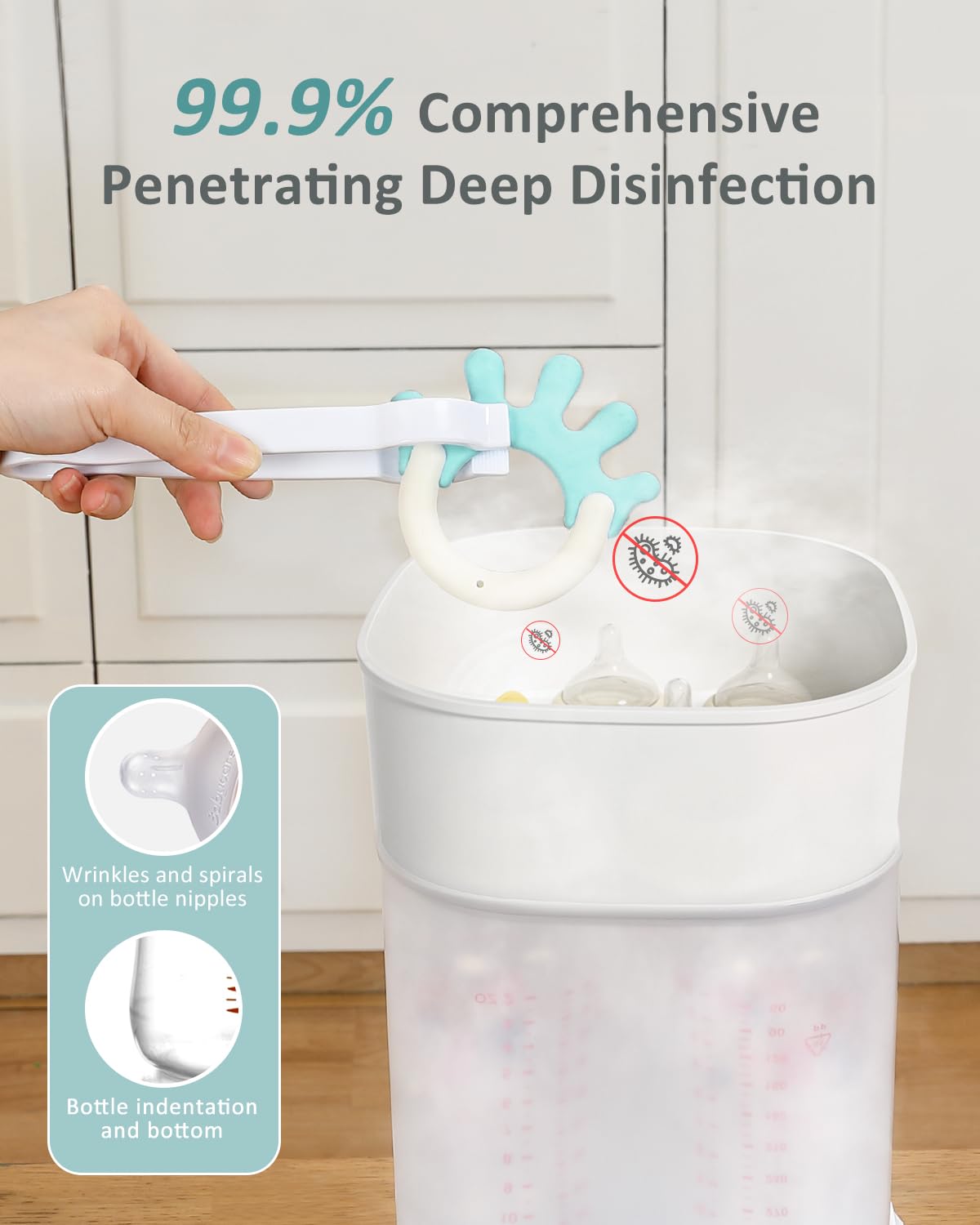 HAUTURE Electric Baby Bottle Sterilizer and Dryer - Compact Steam Sterilizing Machine for Bottles, Pacifiers & Breast Pump Parts | Fast Drying, Safe Sanitization for Newborns | Perfect for Nursery, Travel & Daily Baby Care