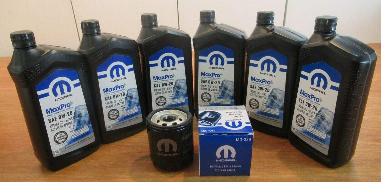 Jeep Cherokee 2.4L 6 Quart 0W-20 Maxpro+ Full Synthetic Engine Oil & Oil Filter Kit - Complete Maintenance Package for Smooth Performance & Engine Protection