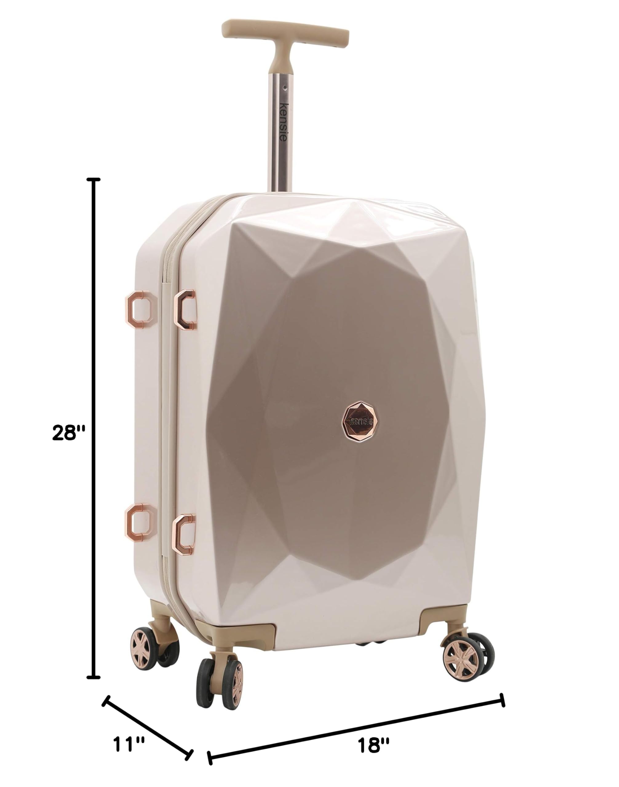 Kensie Women's Rose Gold Gemstone Luggage 2-Piece Set (28