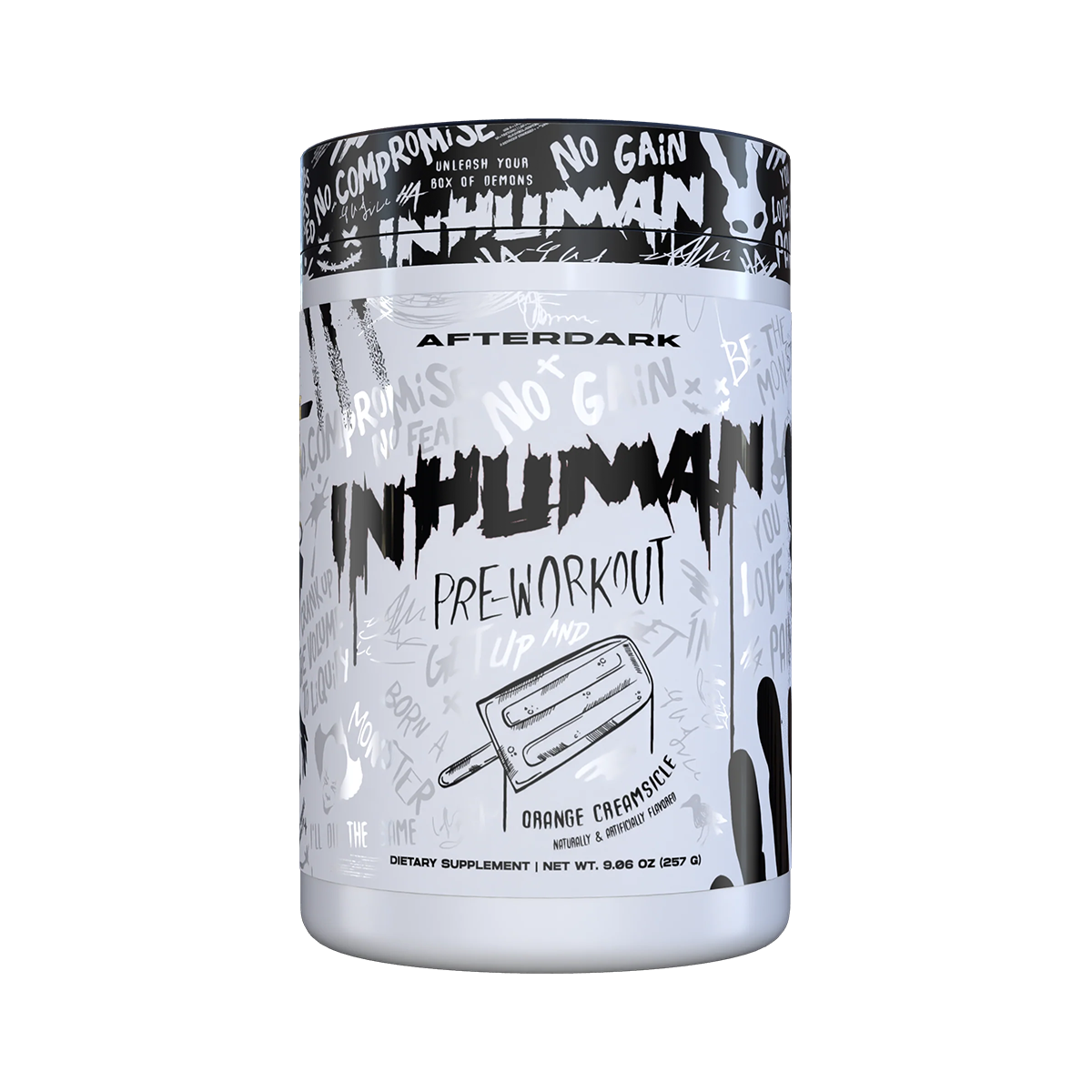 AfterDark InHuman Pre Workout Powder 257g - Energy Booster & Muscle Performance Supplement for Gym, Bodybuilding & Intense Workouts