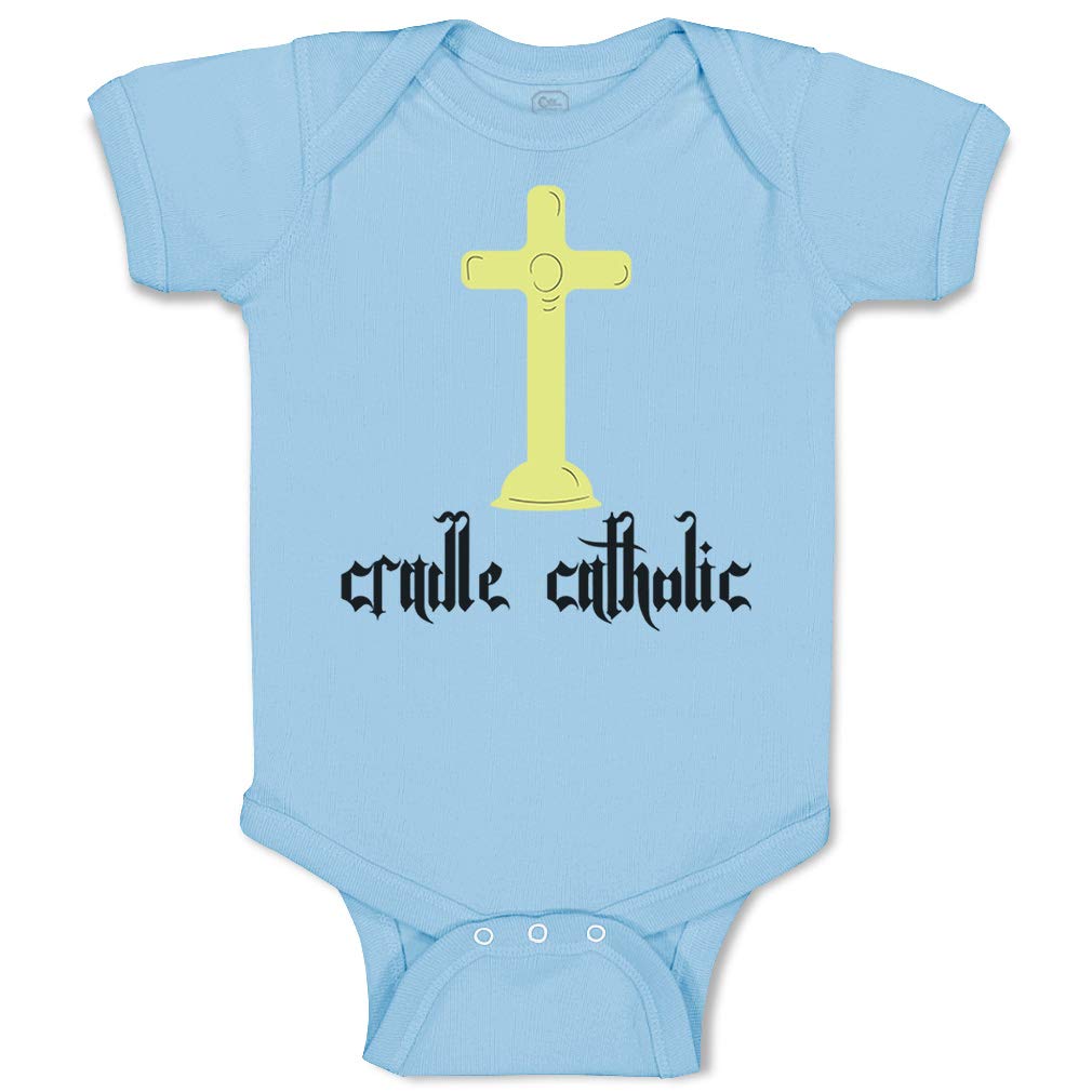 Custom Baby Bodysuit - Soft Cotton Christian Jesus God Cradle Catholic Outfit for Boys & Girls - Perfect for Baptism, Church, and Family Gatherings