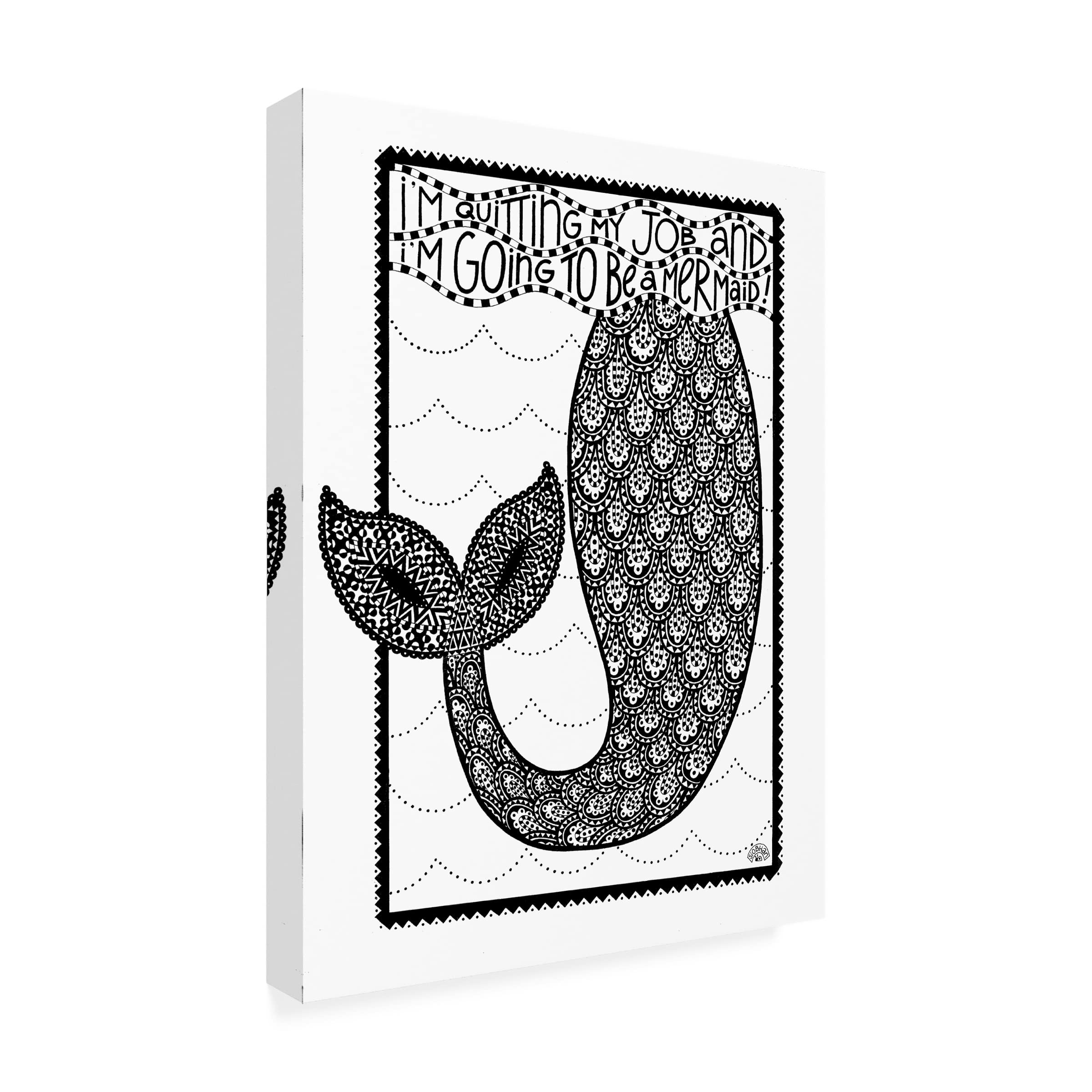 Trademark Fine Art 'Mermaid' Canvas Print by Siobhan - 18x24 Inches Wall Decor for Living Room, Bedroom & Office - Coastal & Fantasy Theme Home Decor