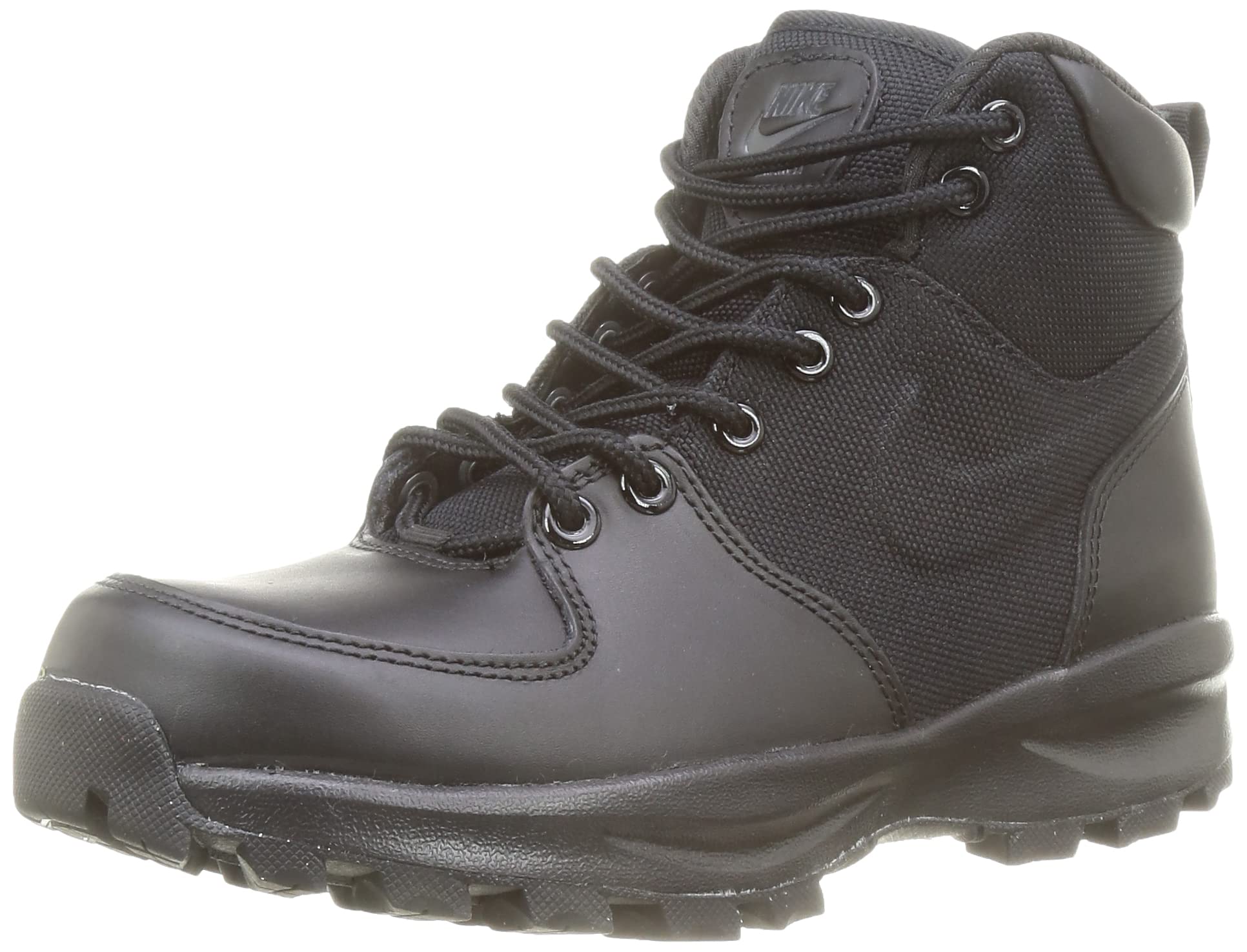 Nike Manoa Men's Leather Work Boots - Black (456975-001) | Waterproof & Durable for Outdoor Work, Hiking & Winter Wear