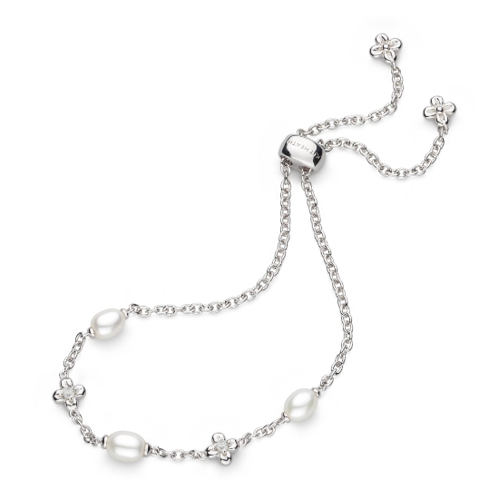 Blossom Honey Flower Pearl Toggle Bracelet for Women - Elegant Adjustable Pearl Beaded Jewelry Gift for Birthday, Anniversary & Special Occasions