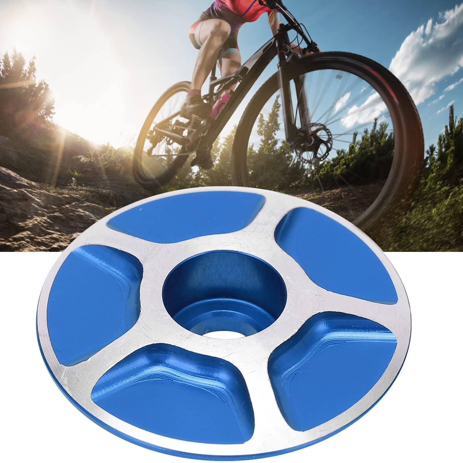 Premium Aluminum Alloy Bike Headset Top Cap - Durable Mountain Bicycle Stem Cover for Front Fork Protection | Perfect for MTB, Road & Hybrid Bikes | Cycling Accessories & Bike Maintenance