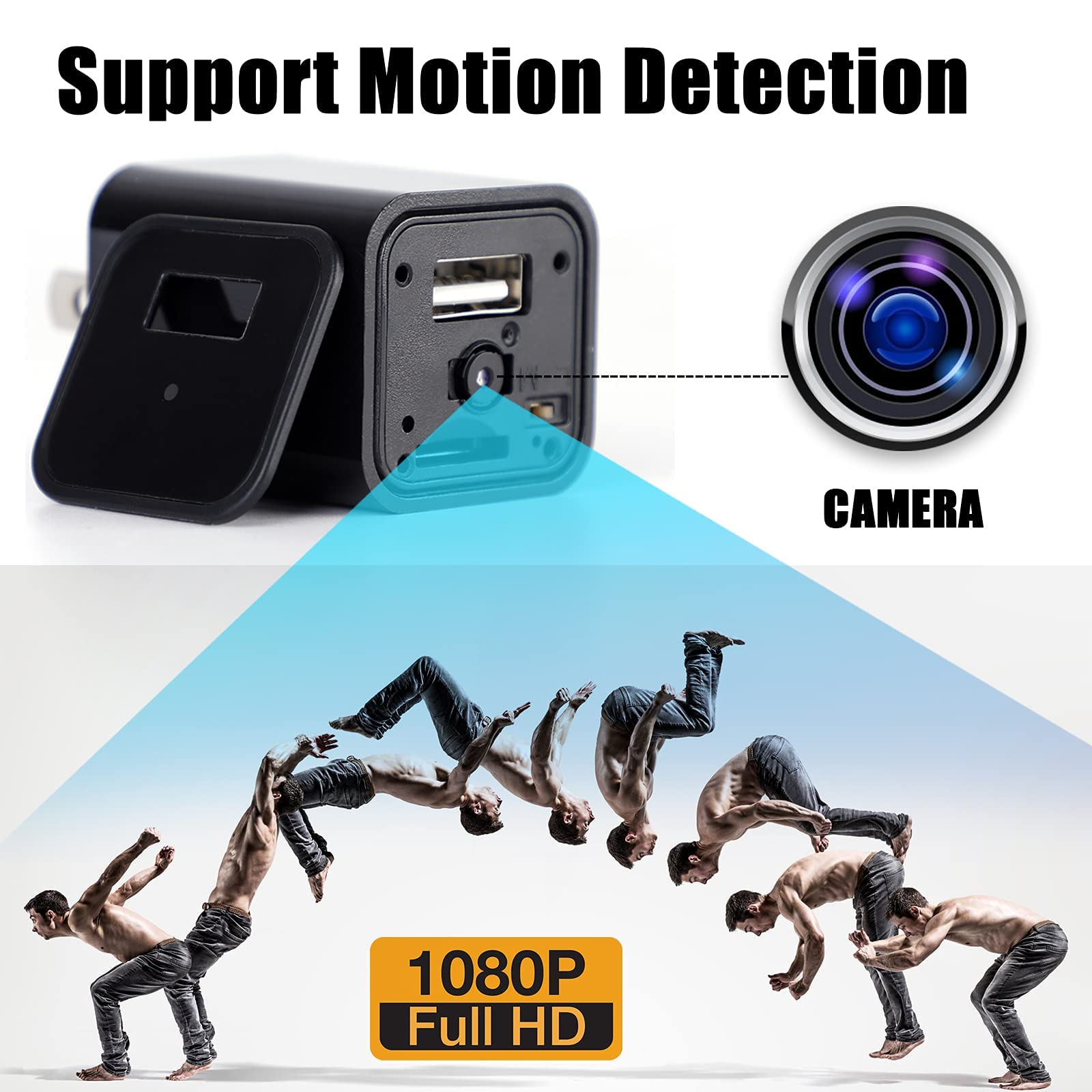 **32GB Hidden Spy Camera Charger - HD 1080P Mini Security Camera, No WiFi Needed - Small Discreet Wall Charger Cam for Home & Office Surveillance (No Audio Recording) - Perfect for Nanny Cams, Baby Monitors & Indoor Security**